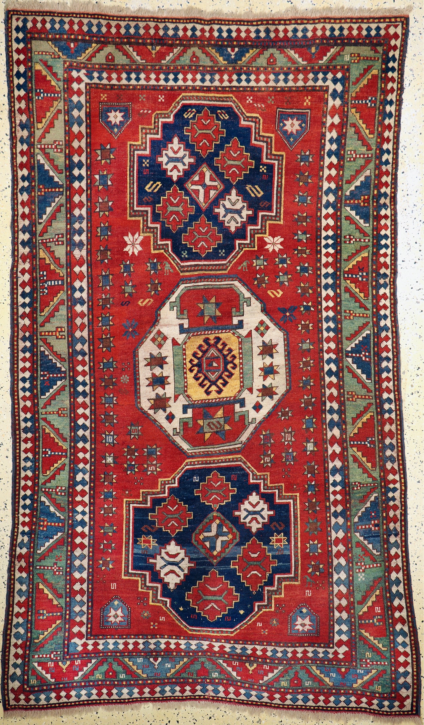 Lori-Pampak antik, Kaukasus, 19.Jhd, Wolle auf Wolle, ca. 257 x 154 cm. siehe tappeti antichi mondadori 3. edizione 1997 seite 77, EHZ: ...