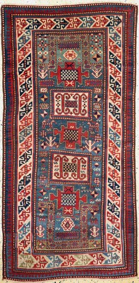 Image Karachoph Kazak antik, Kaukasus, um 1880, Wolle auf Wolle, ca. 205 x 102 cm. EHZ: 2-3 ...