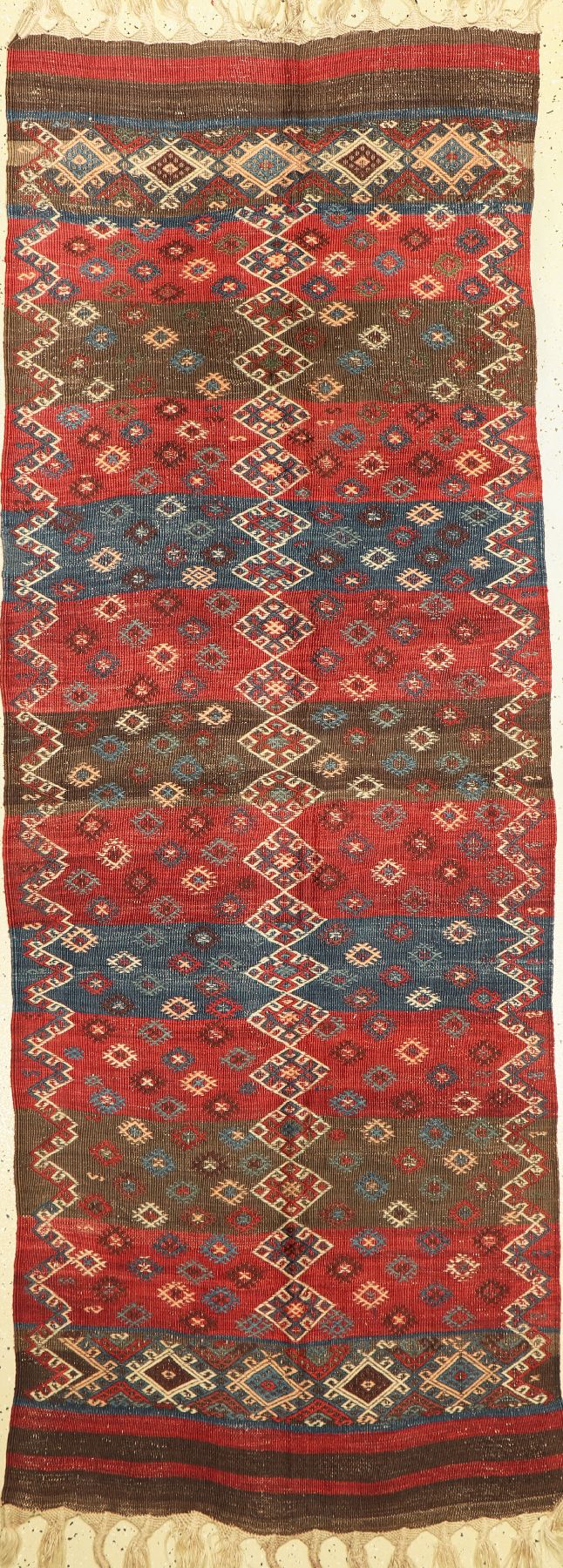 Antiker Malatya Kelim, Türkei, um 1910, Wolle auf Wolle, ca. 250 x 93 cm, EHZ: 2