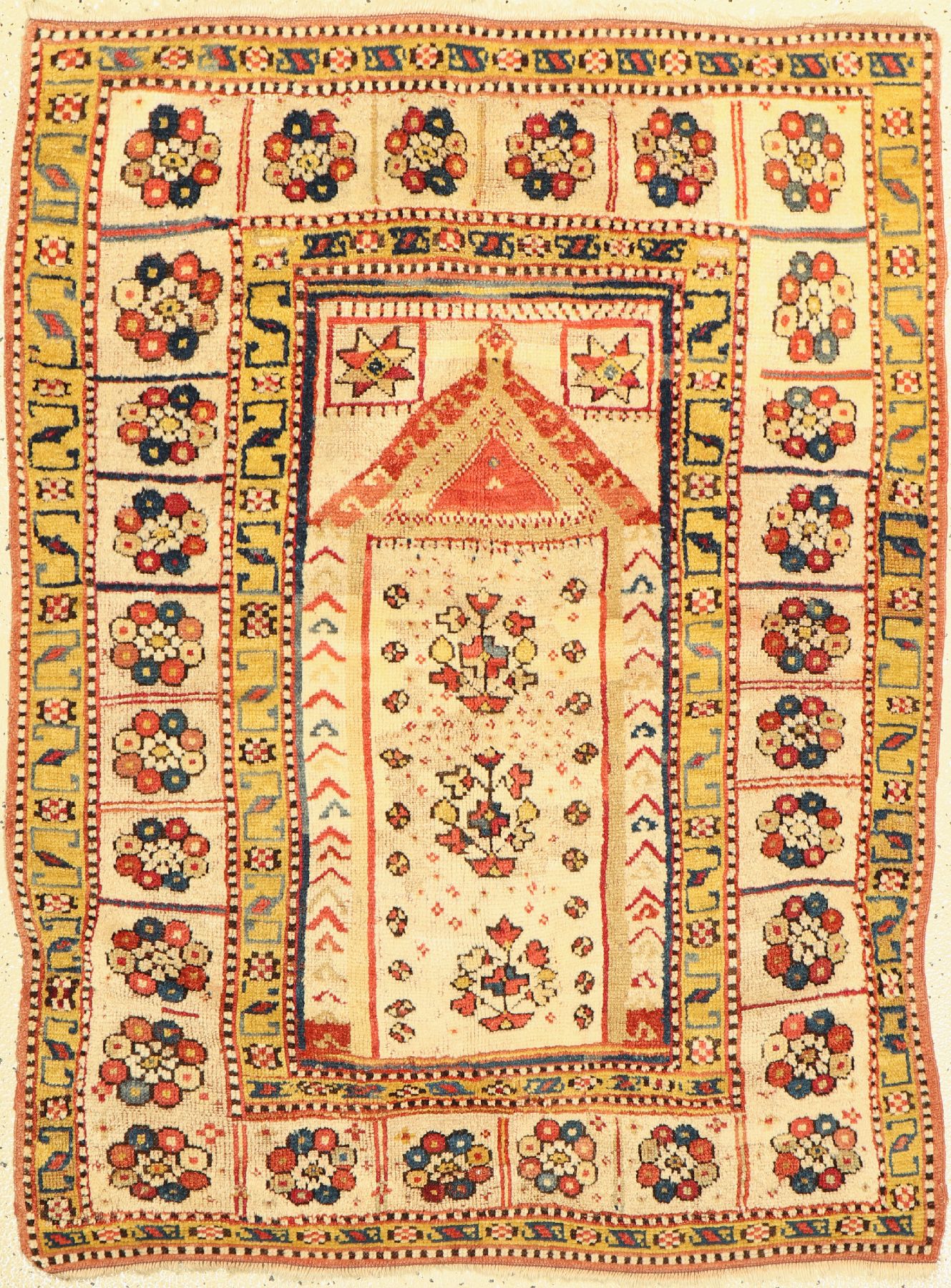 Antiker Milas, Türkei, um 1900, Wolle auf Wolle, ca. 130 x 97 cm, EHZ: 3-4