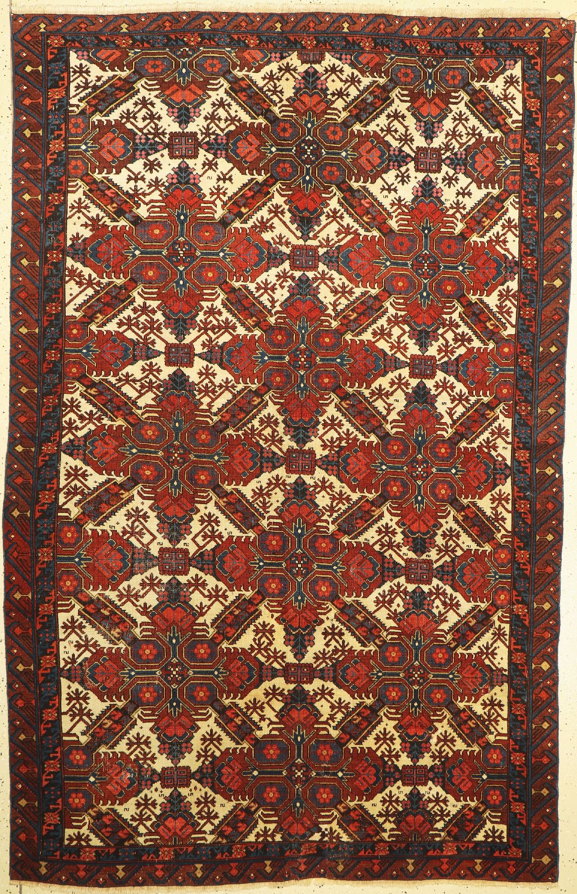 Seychor antik, Kaukasus, um 1880, Wolle aufWolle, ca. 242 x 155cm. Seltener klassischer Seichur wie man ihn sich nicht schöner vorstellen kann. Auf ...