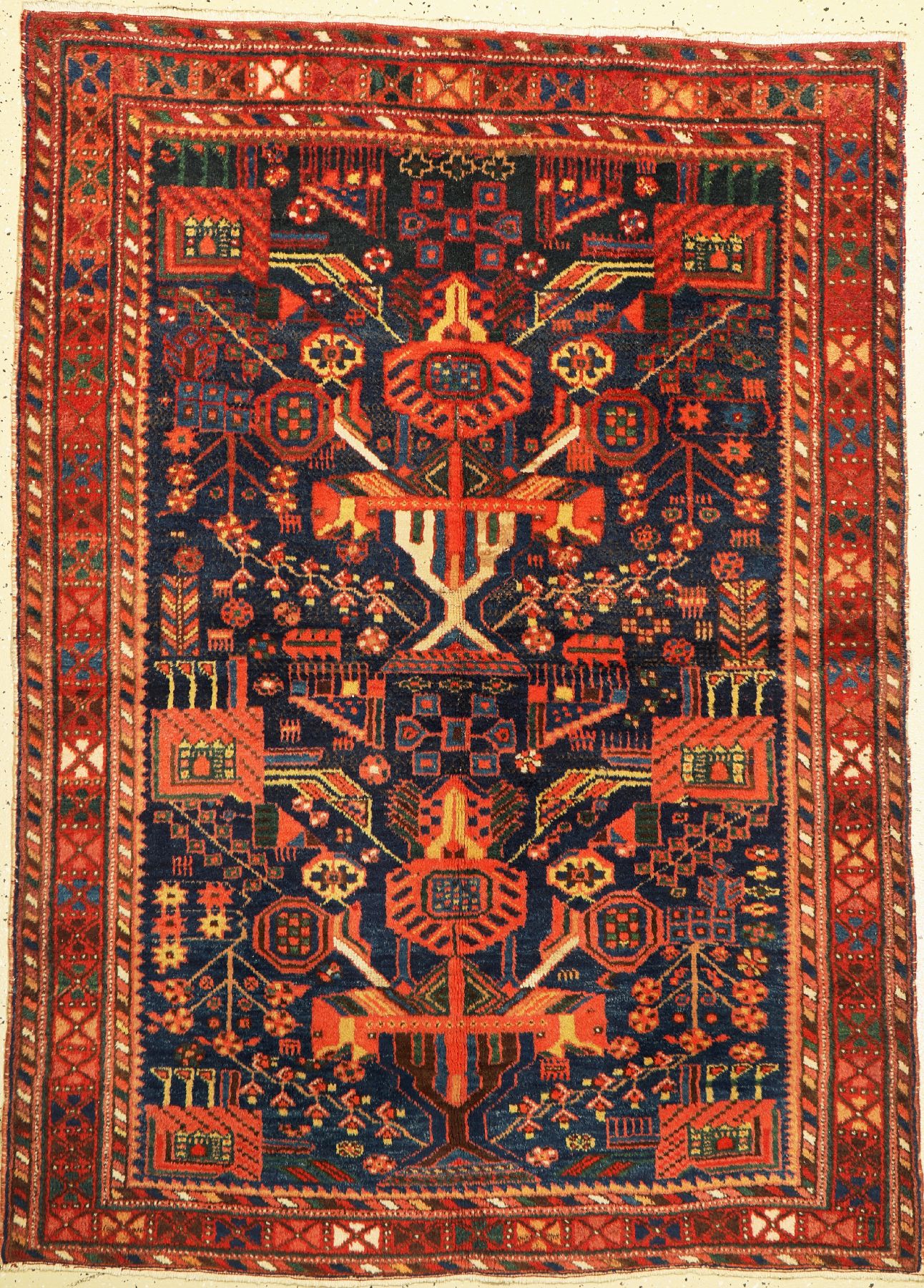 Khamseh alt, Persien, um 1930/40, Wolle aufBaumwolle, ca. 180 x 132 cm, EHZ: 2