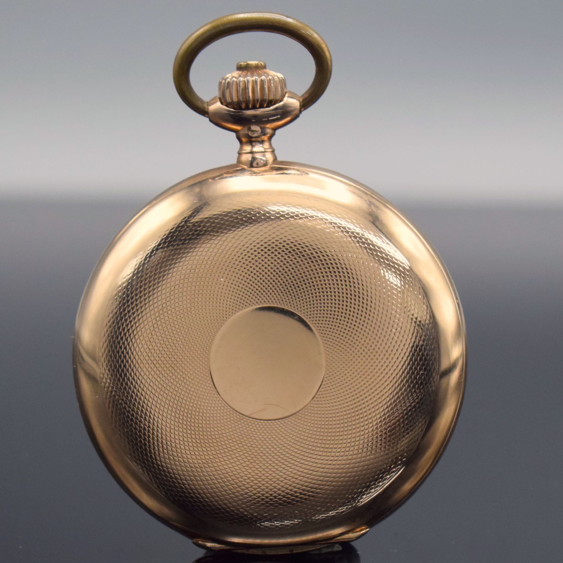 Detail b: IWC Werk Kaliber 53 Herrensavonette in Longines 3 Deckel-Goldgehäuse in RG 585/000, Schweiz um 1900, Geh. dell., Sprung- & Rückdeckel guill., ...