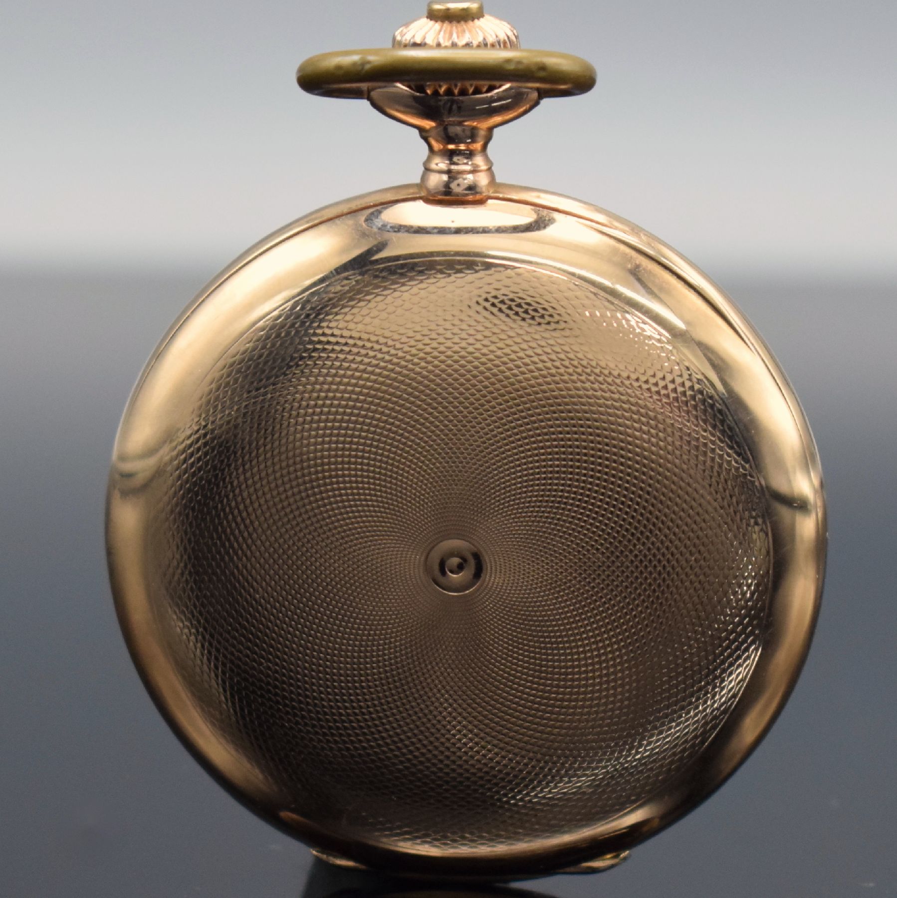 Detail c: IWC Werk Kaliber 53 Herrensavonette in Longines 3 Deckel-Goldgehäuse in RG 585/000, Schweiz um 1900, Geh. dell., Sprung- & Rückdeckel guill., ...