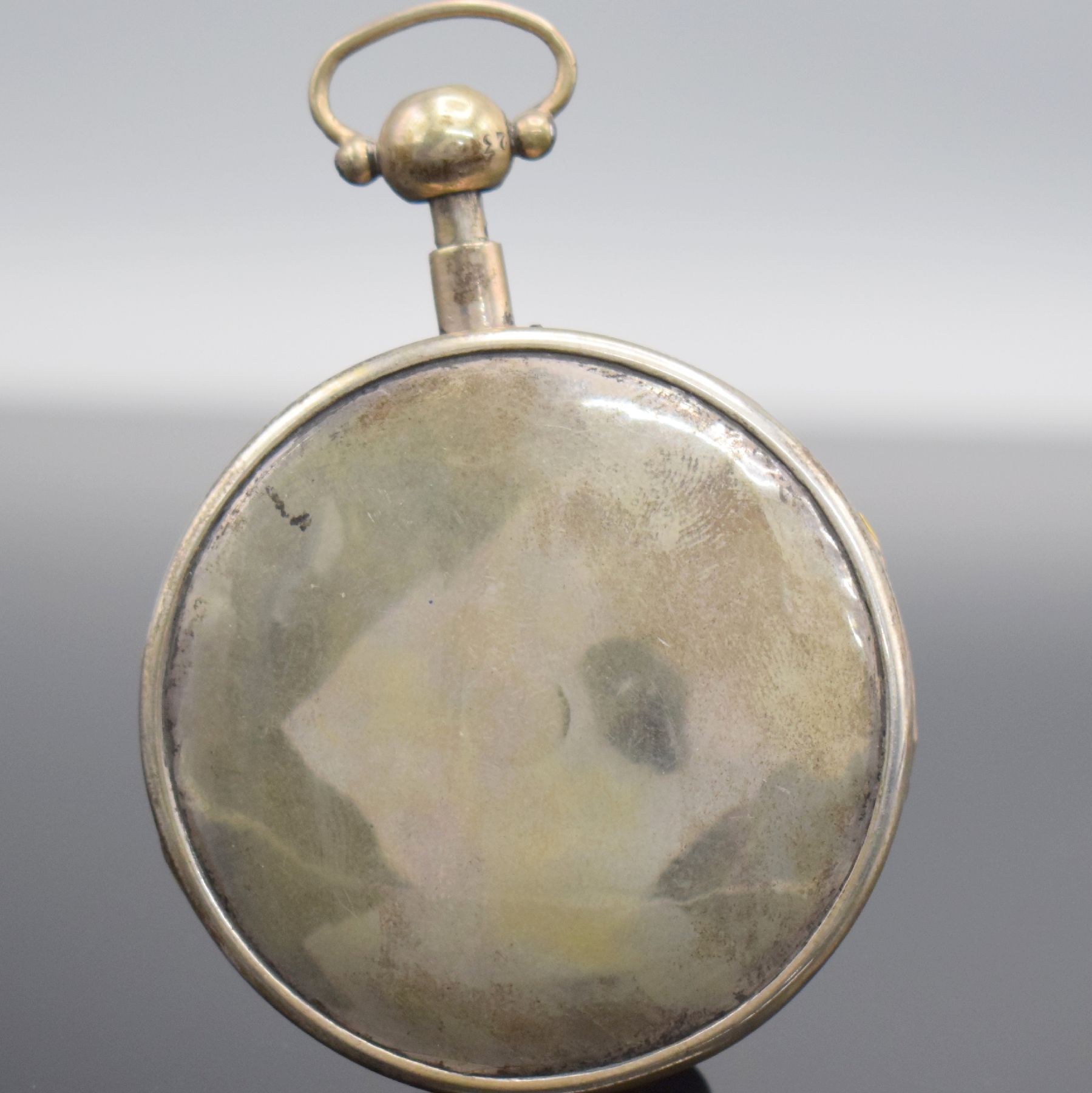 Detail c: Offene Spindeltaschenuhr bezeichnet Breguet & Fils mit 1/4-Stunden-Repetition, Schweiz um 1820, Scharnierboden & Glasrand, Emailzifferbl. m. arab. ...