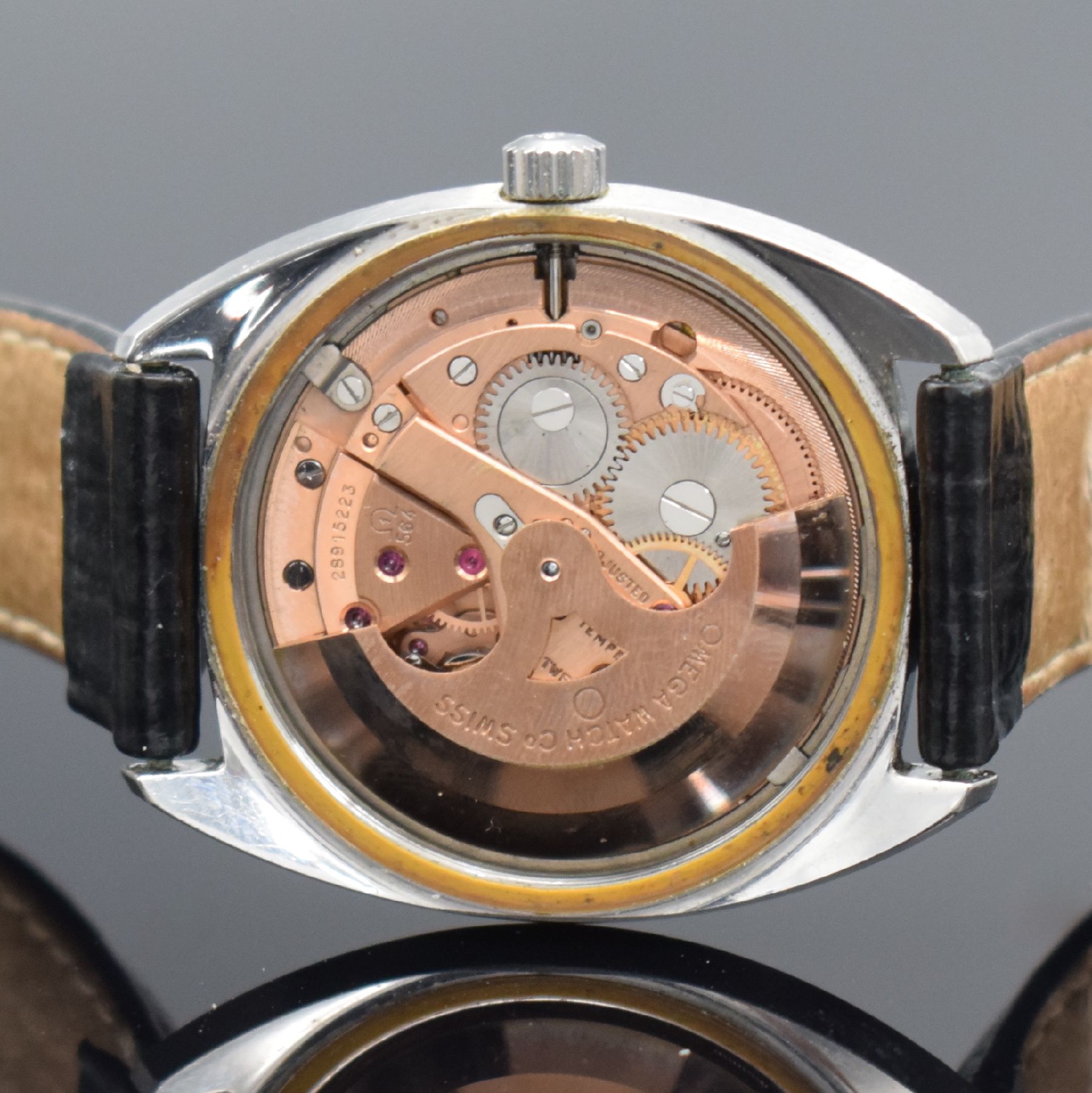 Detail f: OMEGA Constellation Chronometer Armbanduhr in Stahl Referenz 168.017 SP, Schweiz um 1969, Automatik, Boden m. Darst. Sternwarte verschr., silb. ...
