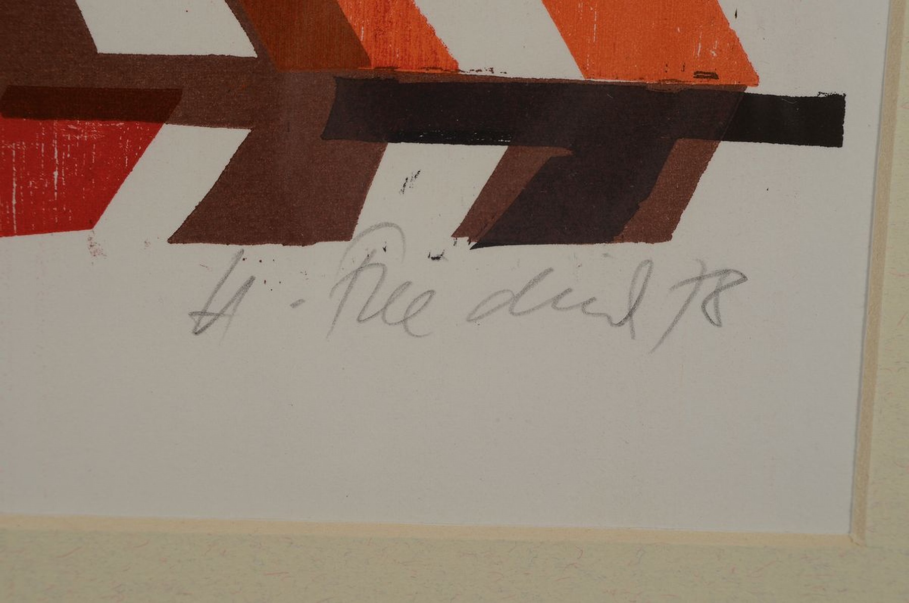 Detail g: Heinz Friedrich, 1924-2018 Schwetzingen, Farbholzschnitt, Tanz der Salome, sign. und dat. 78, betitelt und bez.: e.a., unter Glas gerahmt, gesamt ca. ...