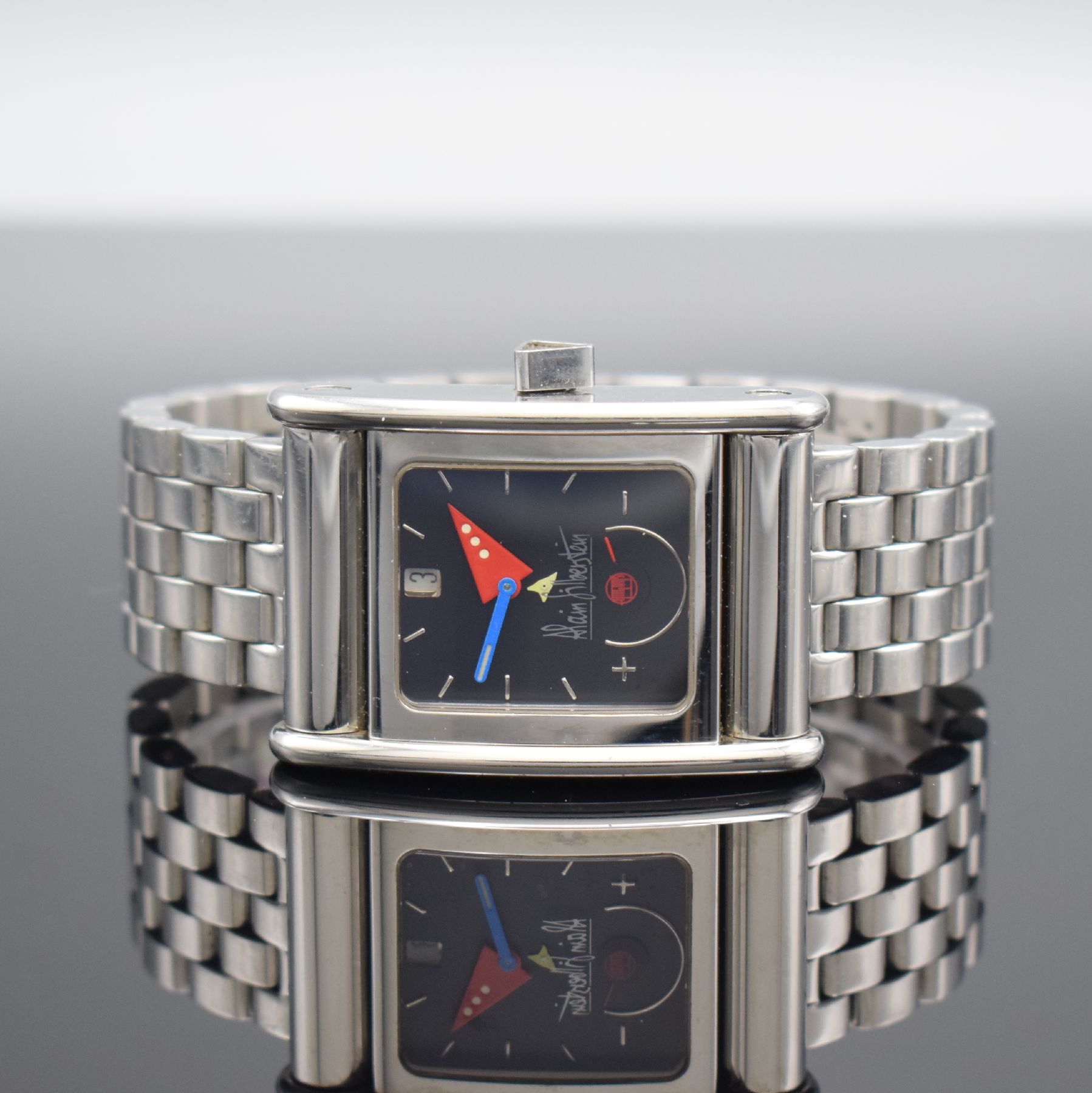 ALAIN SILBERSTEIN Bolido ausgefallene & limitierte Herrenarmbanduhr in Stahl, Frankreich verk. lt. beil. Pap. 12/1999, Automatik, auf 500 Stück ...