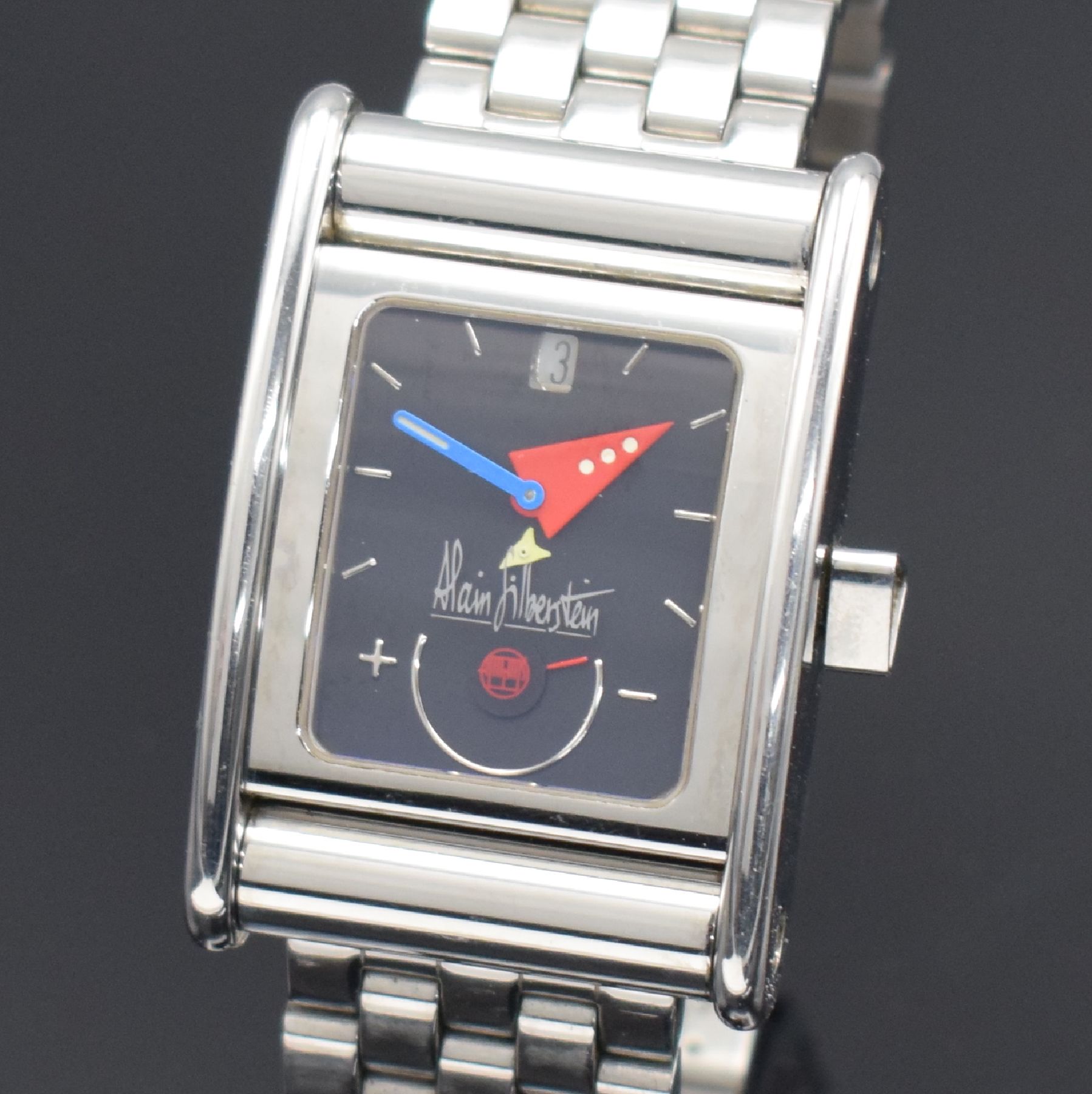 Detail c: ALAIN SILBERSTEIN Bolido ausgefallene & limitierte Herrenarmbanduhr in Stahl, Frankreich verk. lt. beil. Pap. 12/1999, Automatik, auf 500 Stück ...