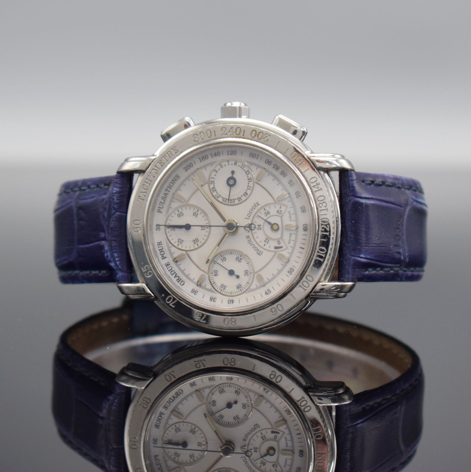 MAURICE LACROIX Réserve de Marche limitierte Herrenarmbanduhr mit Chronograph, Schweiz um 1995, Automatik, Ref. 30586, auf 999 Stück limitiertes ...
