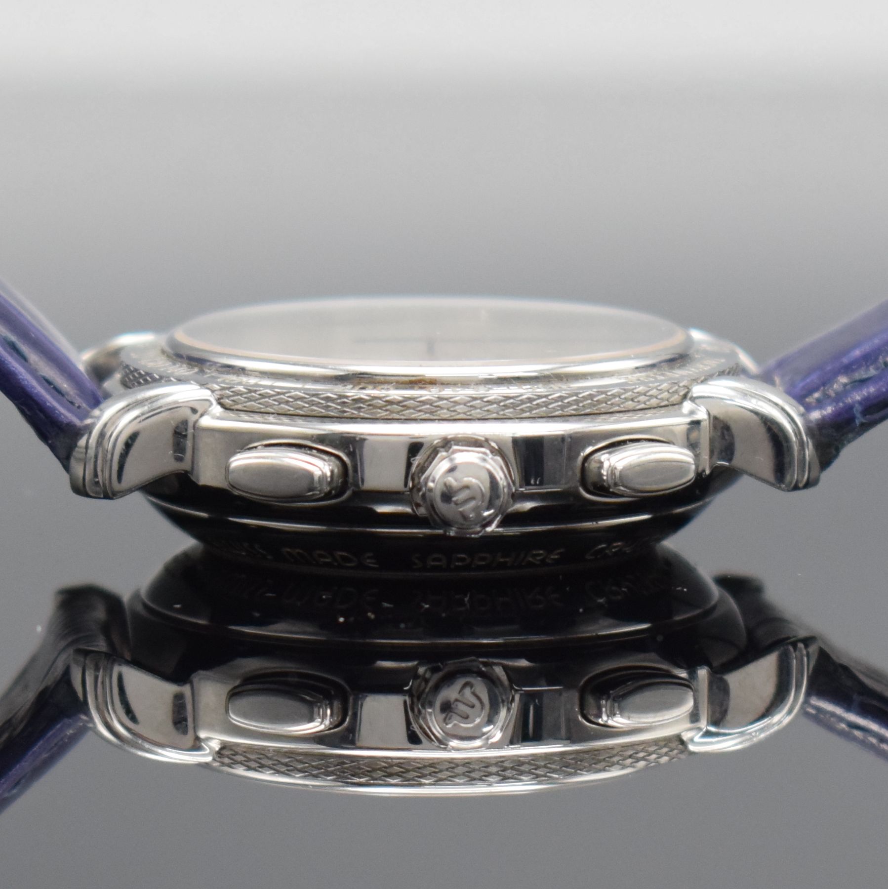 Detail d: MAURICE LACROIX Réserve de Marche limitierte Herrenarmbanduhr mit Chronograph, Schweiz um 1995, Automatik, Ref. 30586, auf 999 Stück limitiertes ...