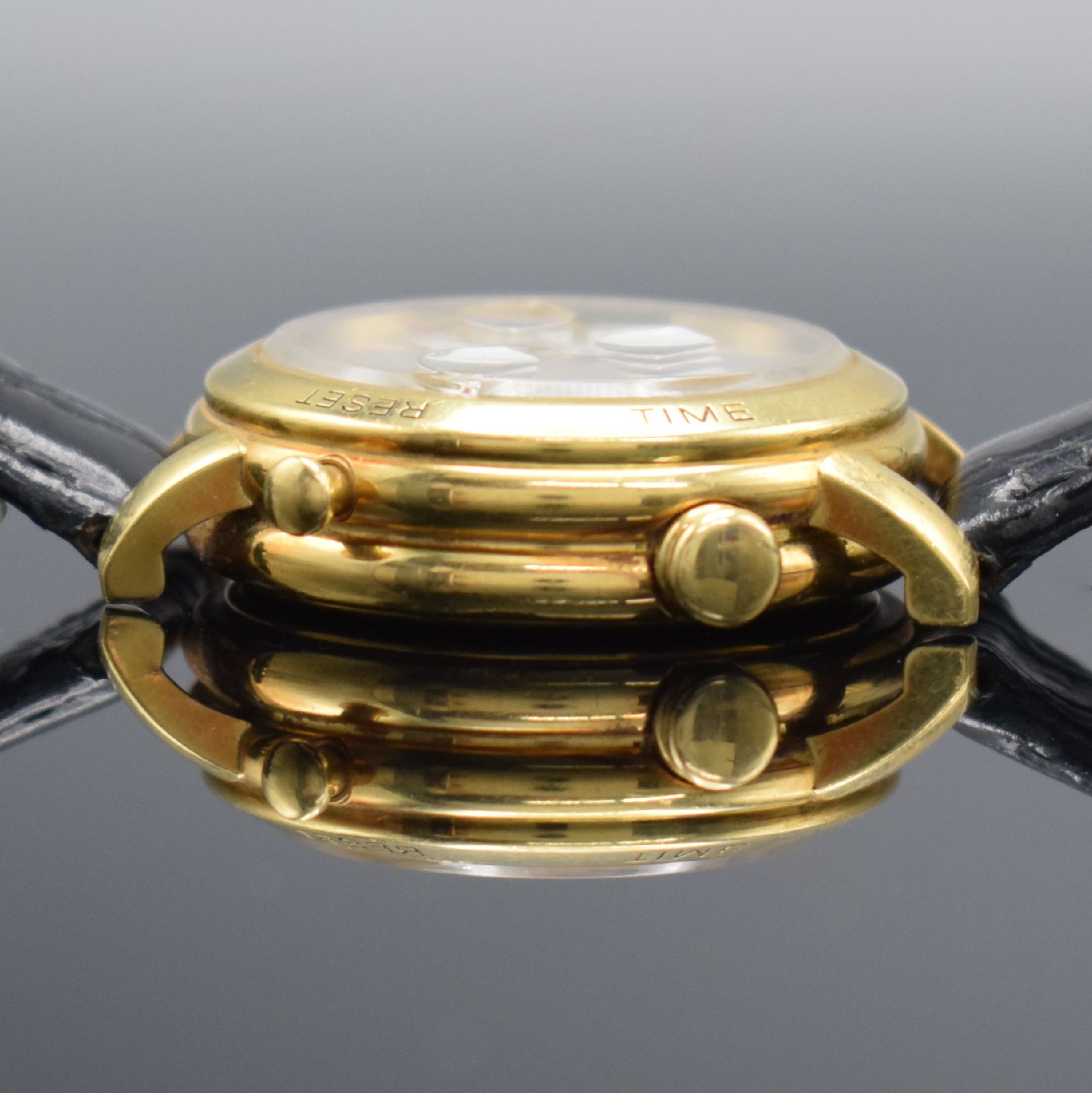 Detail d: REVUE THOMMEN Greenmark limitierte Herrenarmbanduhr mit Golfzähler in GG 750/000, Schweiz um 1990, Automatik, auf 300 Stück limitiertes ...