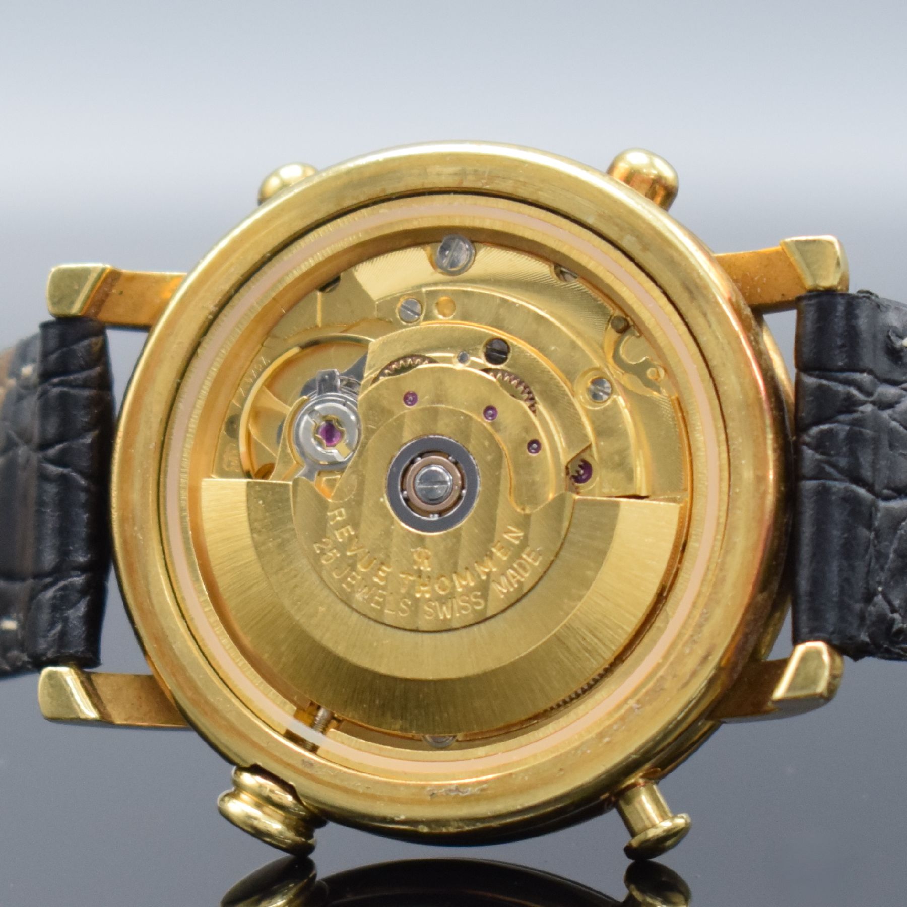 Detail f: REVUE THOMMEN Greenmark limitierte Herrenarmbanduhr mit Golfzähler in GG 750/000, Schweiz um 1990, Automatik, auf 300 Stück limitiertes ...