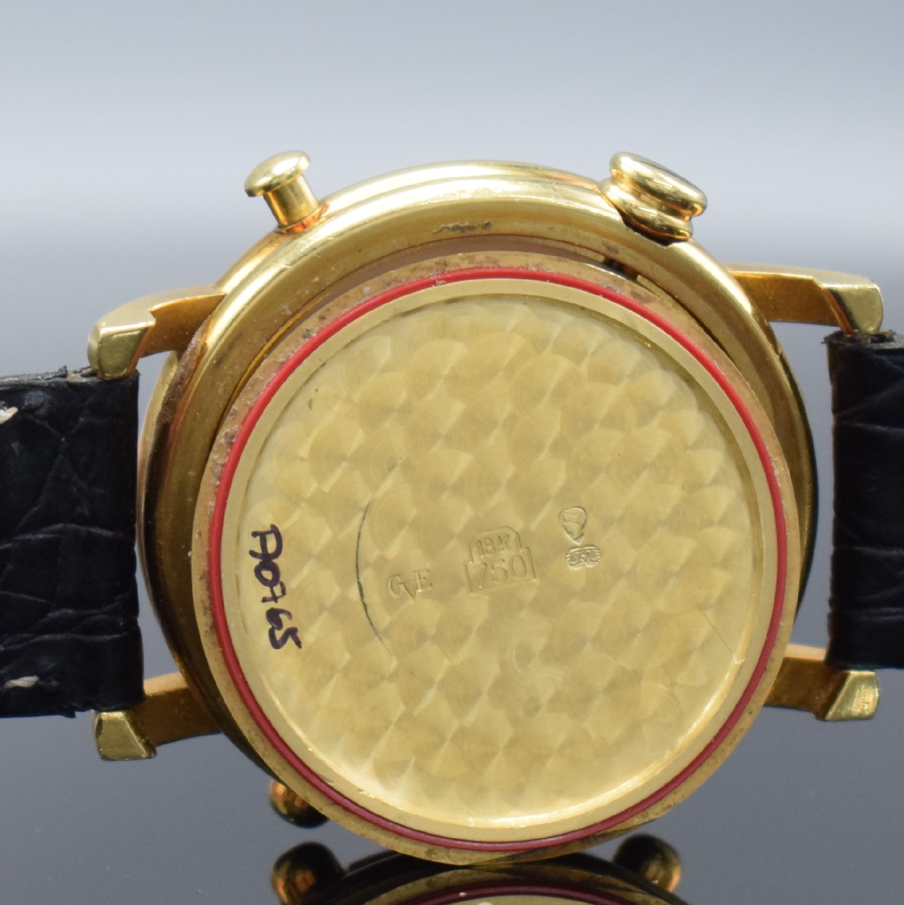 Detail h: REVUE THOMMEN Greenmark limitierte Herrenarmbanduhr mit Golfzähler in GG 750/000, Schweiz um 1990, Automatik, auf 300 Stück limitiertes ...