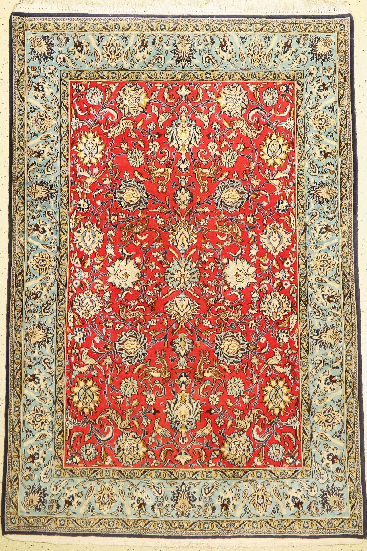 Ghom, Handgeknüpft, Persien, Wolle mit Seide, ca. 200 x 132 cm, EHZ: 2