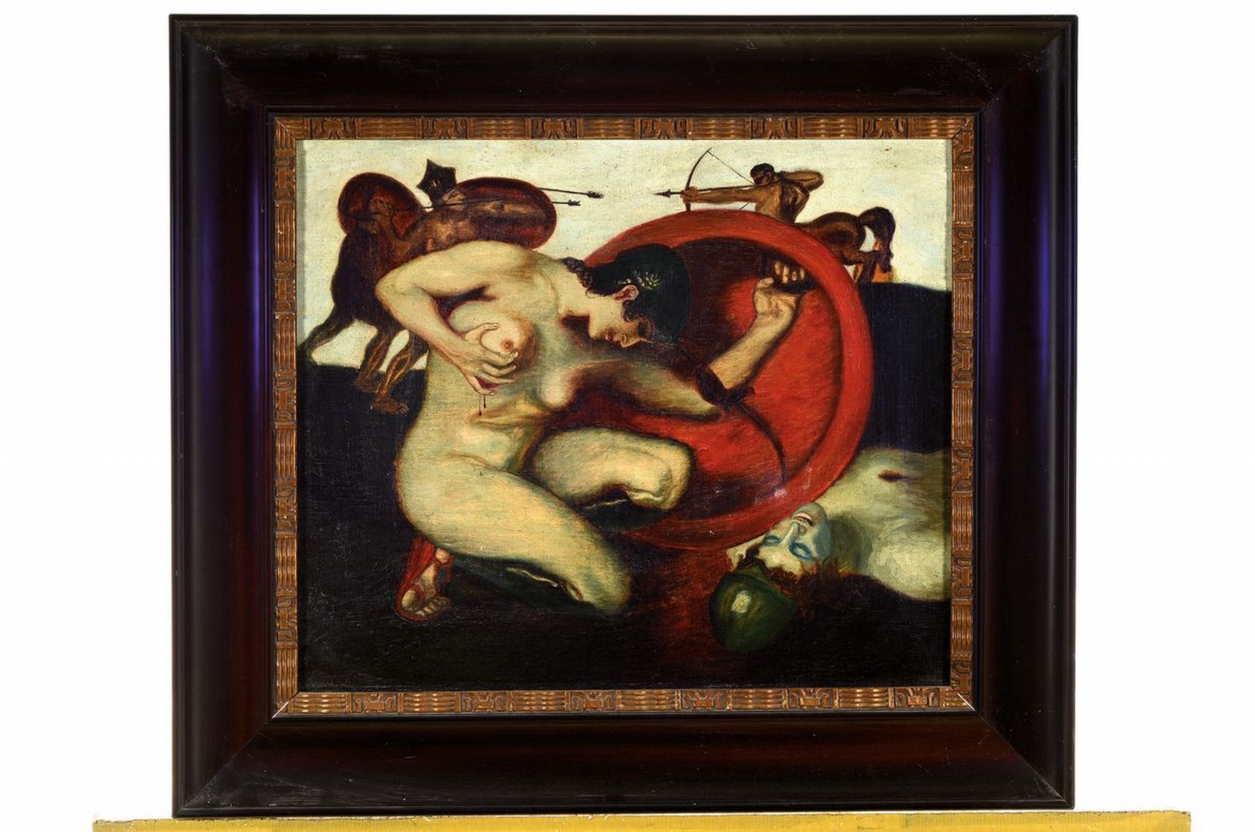Detail k: Kopie nach Franz von Stuck, Anfang 20. Jh., nach den Versionen von "Die verwundete Amazone" (1904/05, Amsterdam u. Cambridge), ...