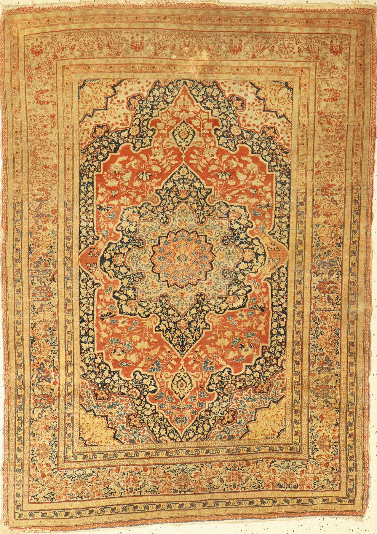 Täbriz Hadjijalili antik, Persien, um 1900,Wolle auf Baumwolle, ca. 175 x 125 cm, EHZ: 4-5