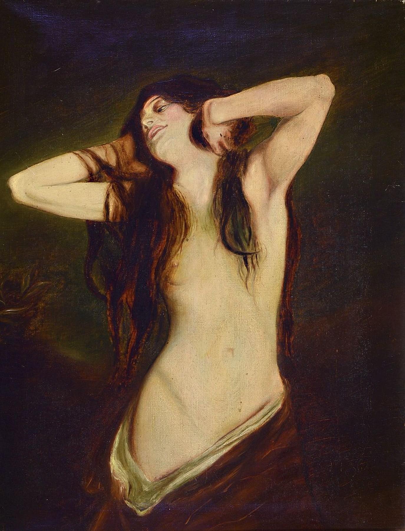 Unbekannter Künstler des frühen 20.Jh., nach dem Vorbild Franz von Stuck, Tänzerin, Rezeption der Salome von Stuck, Verbildlichung der Femme ...