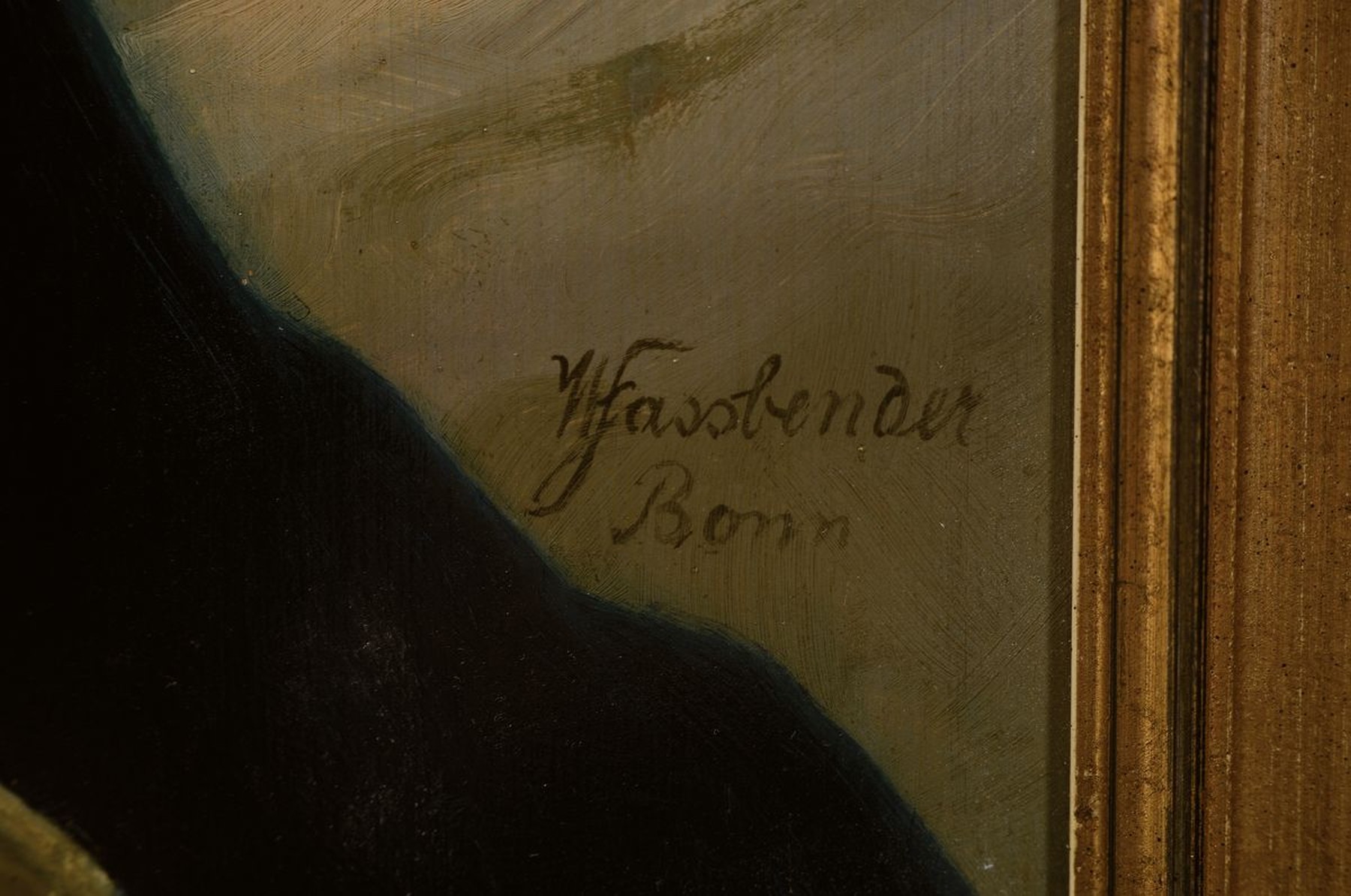 Detail a: Willy Fassbender, geb. 1873, Porträt des Ludwig van Beethoven, Öl/Holz, seitlich rechts signiert, ca. 45x40cm, R. mit Schild: Ehrenpreis der Stadt ...