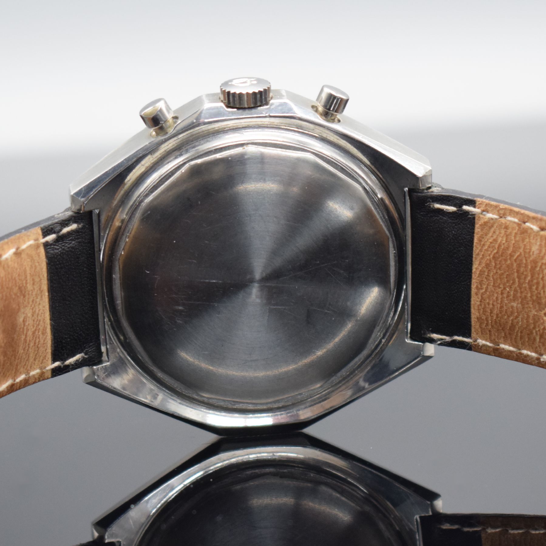 Detail f: BREITLING Schaltradchronograph Navitimer, Handaufzug, Schweiz um 1967, Ref. 0816, Edelstahl, verschr. Boden ber., Außenkranz zur Zahlenkoordination ...