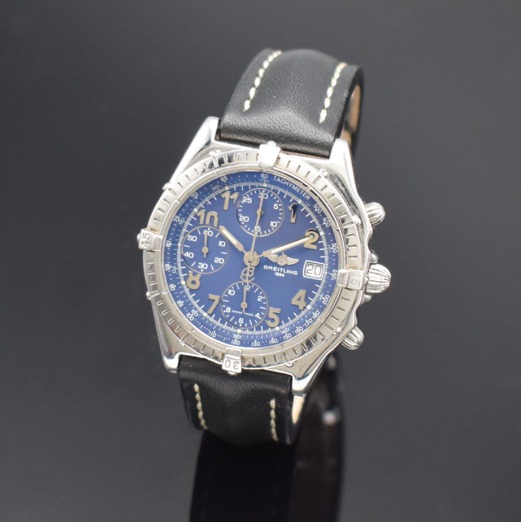 BREITLING Chronomat Herrenarmbanduhr mit Chronograph, Schweiz um 2000, Automatik, Ref. 13050.1, Edelstahlgeh., Boden & Krone verschr., neutr. ...