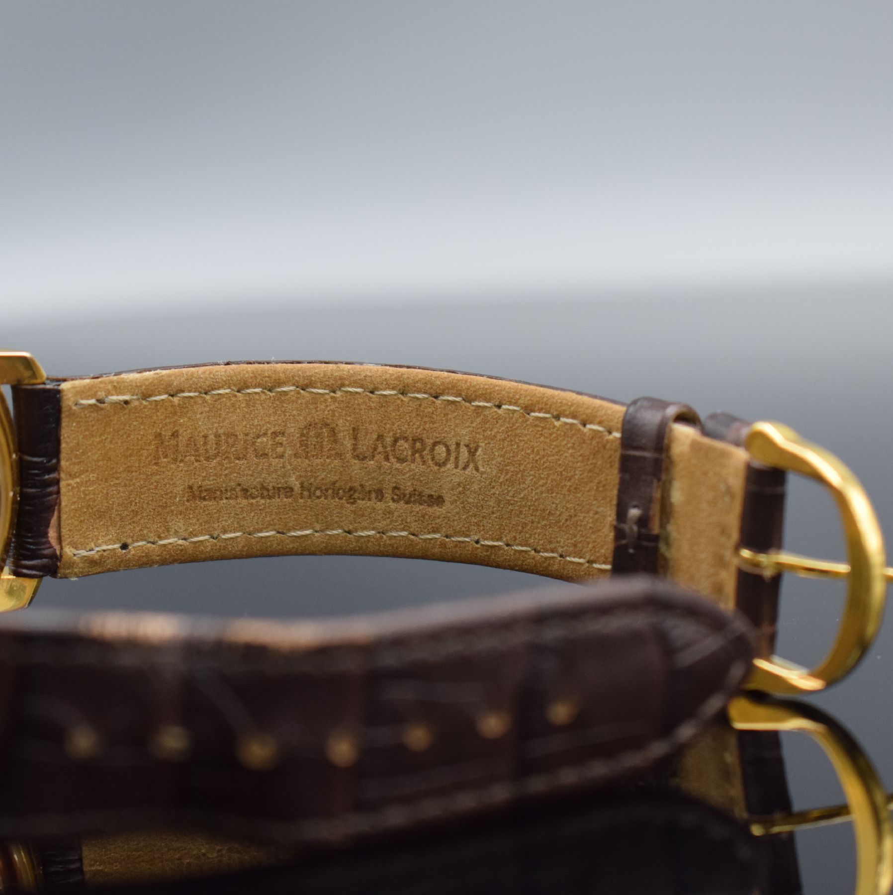 Detail f: MAURICE LACROIX Regulateur Herrenarmbanduhr, Schweiz um 1995, Automatik, verg. Geh. beids. vergl., Boden aufgedr., Korrekturdr. seitl. im Geh. ...