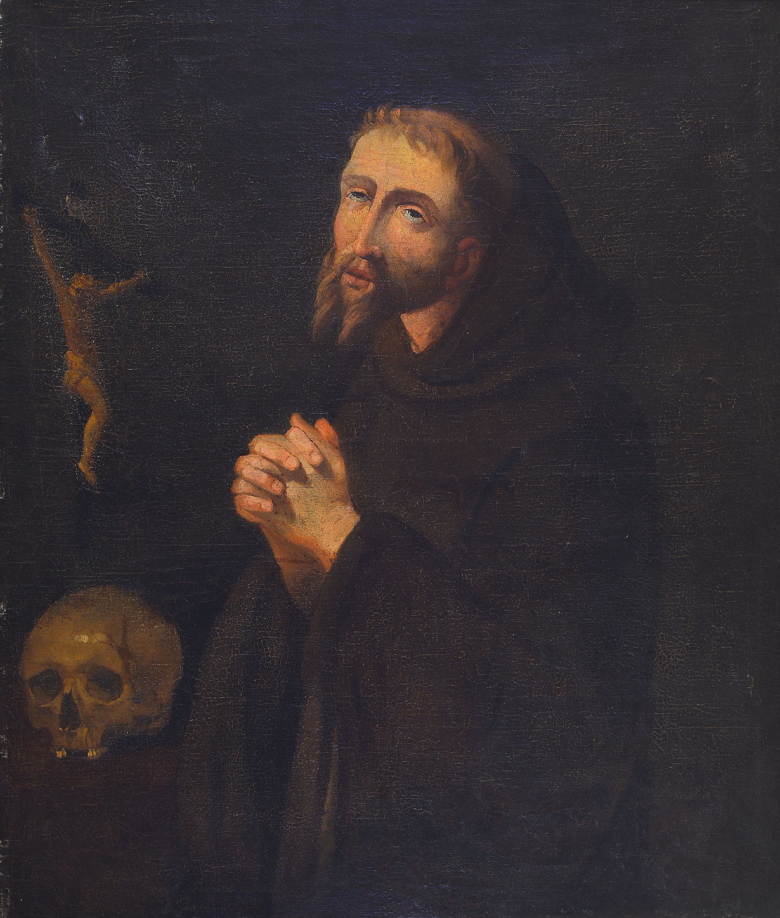 Image 26346519 - Umkreis Guiseppe Jose de Ribera, 1588 - 1652, Hl. Franz von Assisi mit Memento Mori und ...