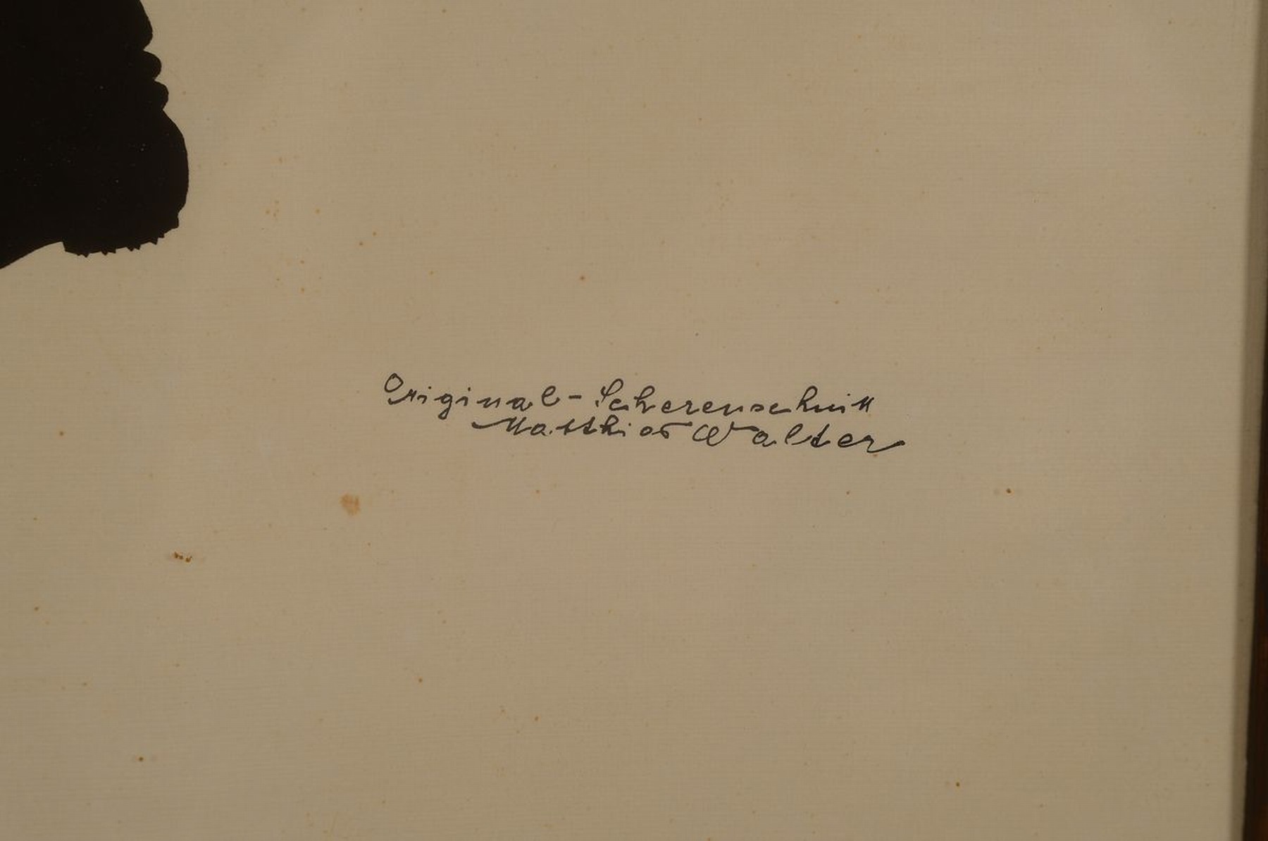 Detail d: Matthias Walter (Walter mit der Schere), Scherenschneider der 20er Jahre, Konvolut aus 8 Scherenschnitten, "Au backe", signiert und ...