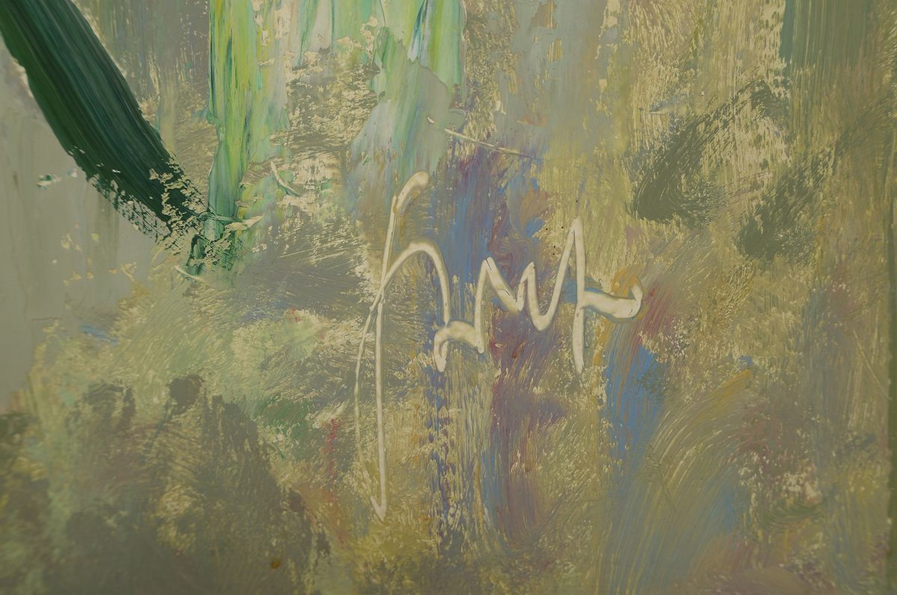 Detail a: Karl Graf, 1902 Speyer bis 1986, großformatiges Blumenstillleben, Öl/Hartfaserplatte, rechts unten signiert, rückseitig mit Widmung: "Herrn ...