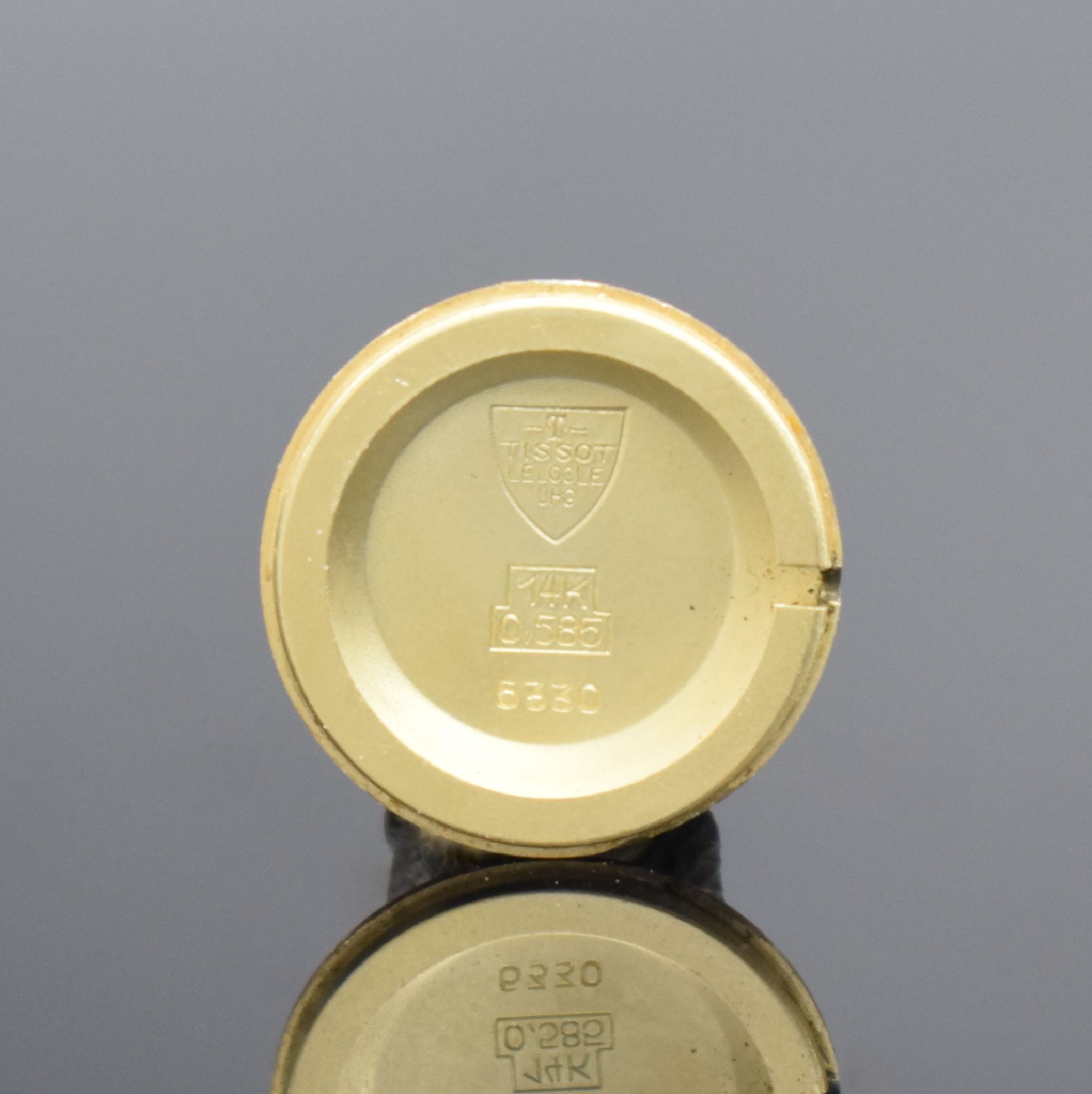 Detail g: TISSOT Damenarmbanduhr in GG 585/000, Schweiz um 1965, Handaufzug, Boden aufgedr., Milanaiseband in GG 585/000, silb. Zifferbl. m. aufgel. Std.-Ind. ...