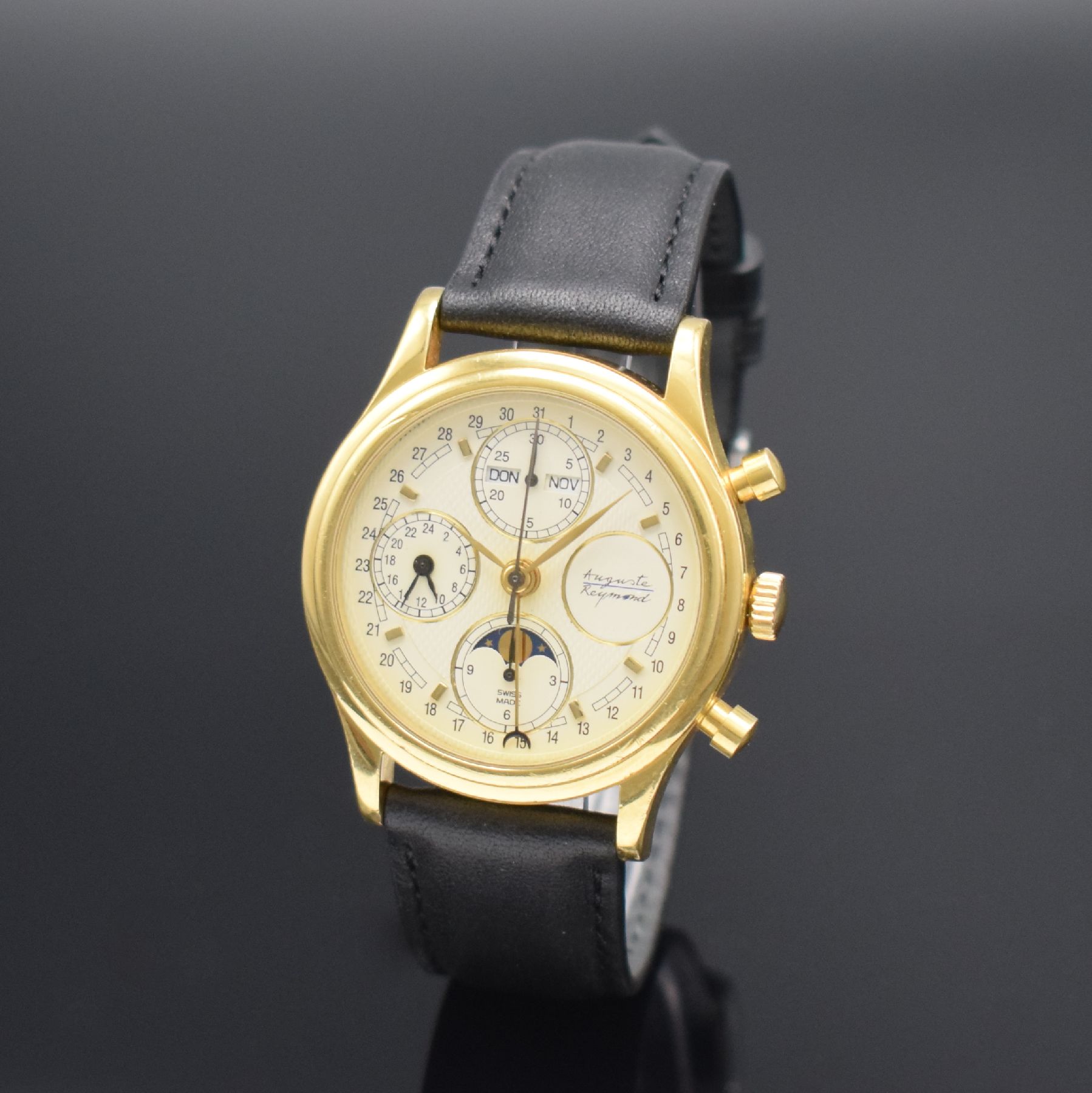 Detail b: AUGUSTE RAYMOND limitierter Armbandchronograph mit Vollkalenderanzeige in GG 750/000, Automatik, Schweiz um 2000, auf 150 Stück lim. Sondermodell, ...