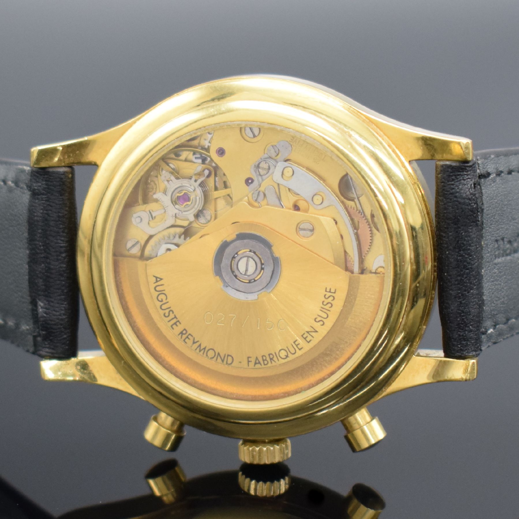 Detail f: AUGUSTE RAYMOND limitierter Armbandchronograph mit Vollkalenderanzeige in GG 750/000, Automatik, Schweiz um 2000, auf 150 Stück lim. Sondermodell, ...