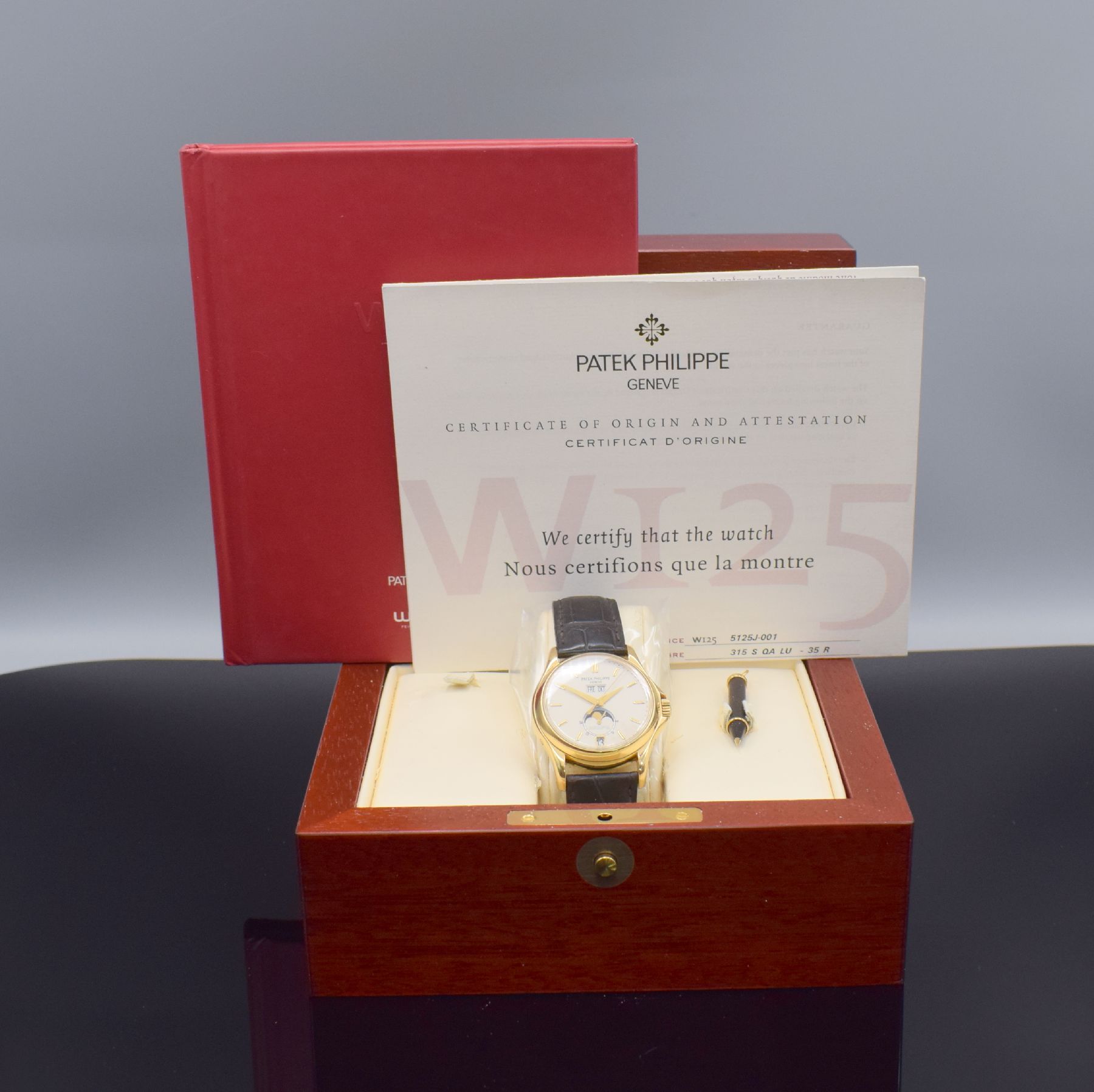 Detail m: PATEK PHILIPPE hochfeiner und extrem seltener, astronomischer Jahreskalender Sondermodell Wempe W125 Referenz 5125J-001 in GG 750/000,Automatik, ...