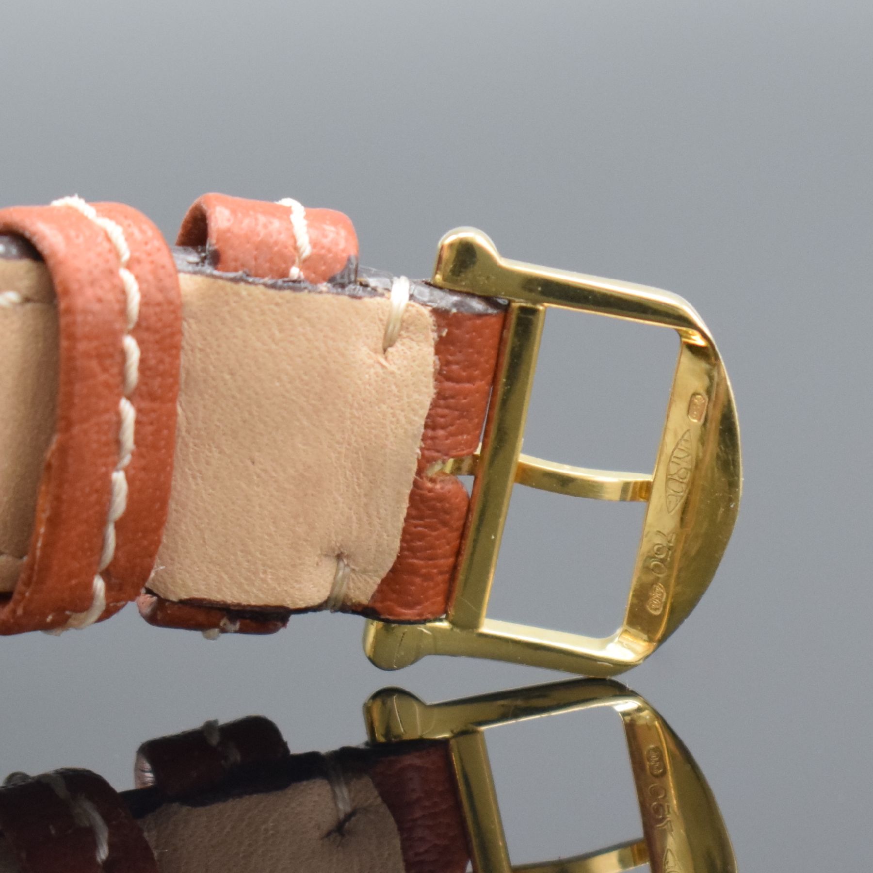 Detail e: IWC feiner astronomischer Armbandchronograph Modell Da Vinci mit ewigem Kalender Referenz 3750 in GG 750/000, Automatik, Lederband m. orig. Dornschl. ...