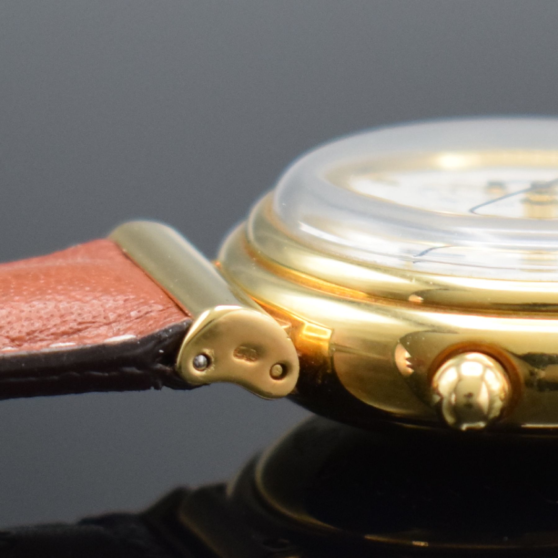 Detail g: IWC feiner astronomischer Armbandchronograph Modell Da Vinci mit ewigem Kalender Referenz 3750 in GG 750/000, Automatik, Lederband m. orig. Dornschl. ...