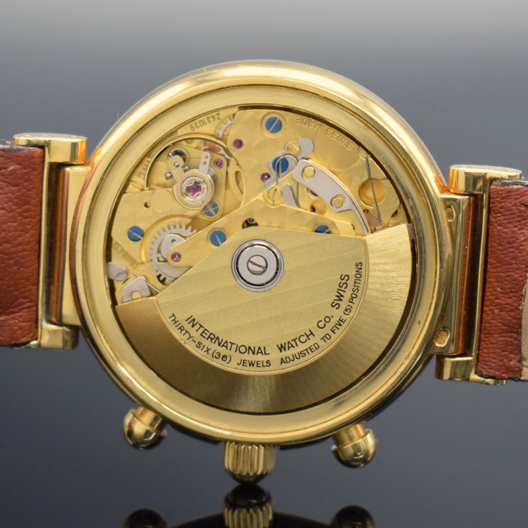 Detail k: IWC feiner astronomischer Armbandchronograph Modell Da Vinci mit ewigem Kalender Referenz 3750 in GG 750/000, Automatik, Lederband m. orig. Dornschl. ...