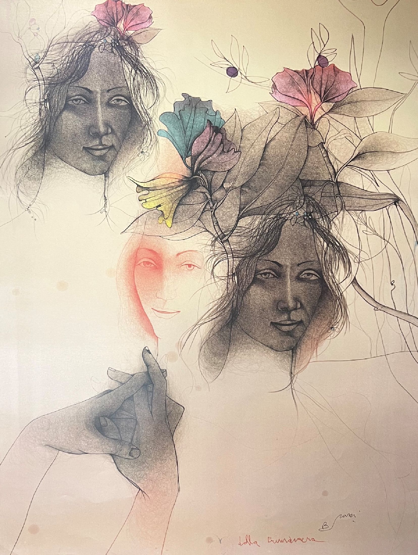Bruno Bruni, geb. 1935 Gradara/Italien, dalla primavera, Farboffset, handsigniert, ca. 130x96cm