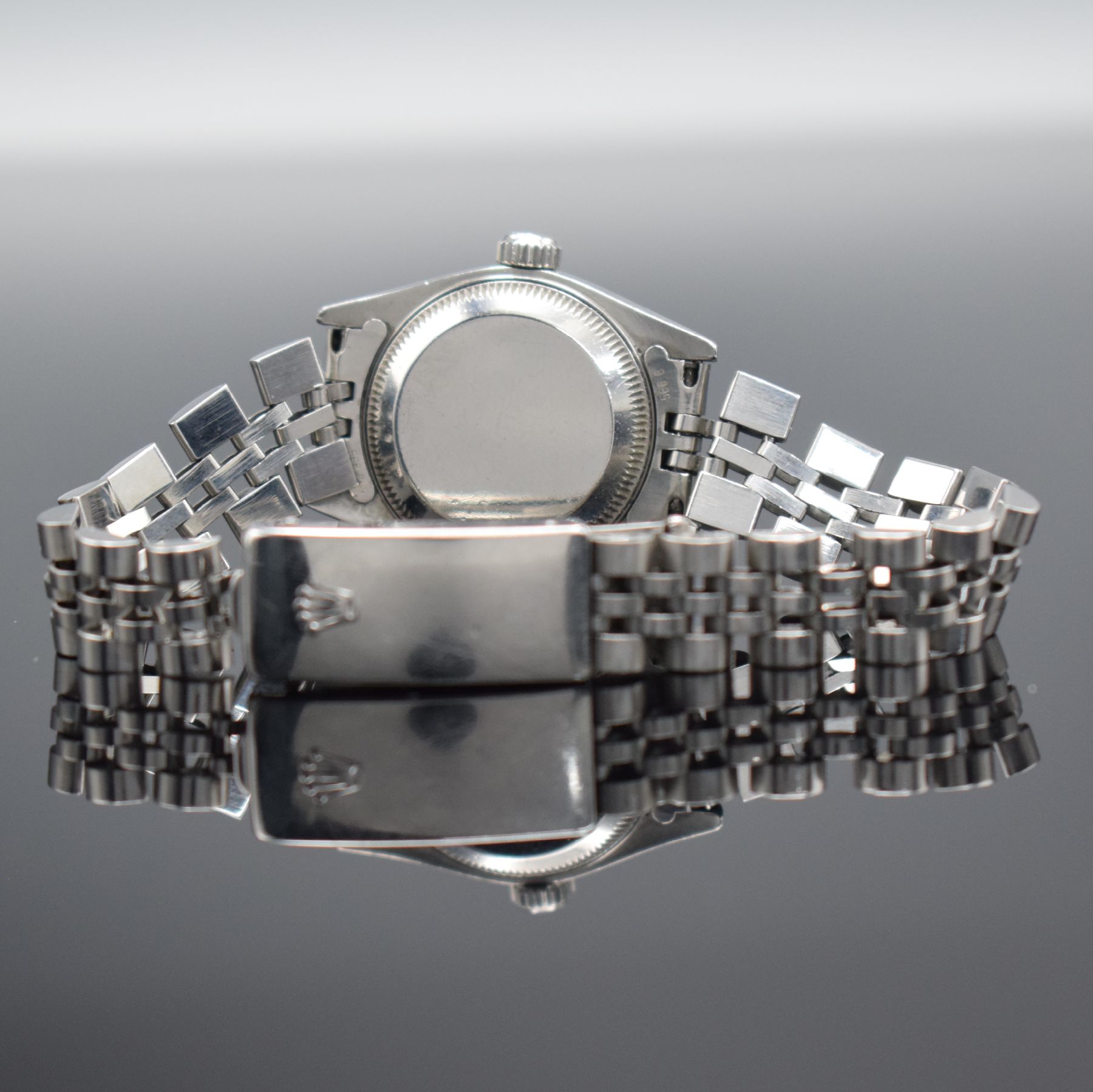 Detail d: ROLEX Oyster Perpetual Date Damenarmbanduhr in Stahl, Schweiz verk. lt. beil. Pap. 10/ 1996, Automatik, Ref. 69240, Chronometer der Superlative, ...