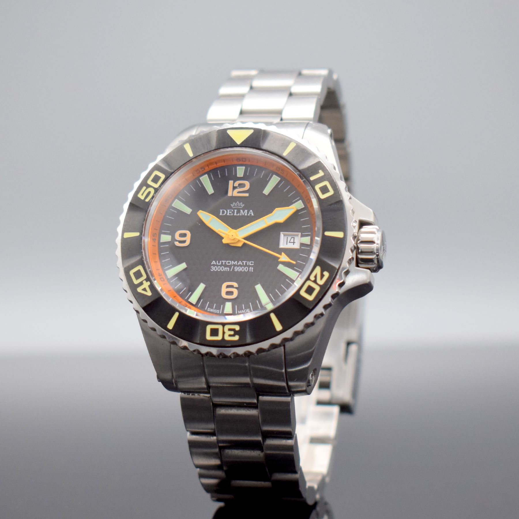 DELMA Blue Shark auf 500 Stück limitierte Taucheruhr, Schweiz um 2010, Automatik, ab Hersteller 3000m wasserd., massives verschr. Edelstahlgeh., ...