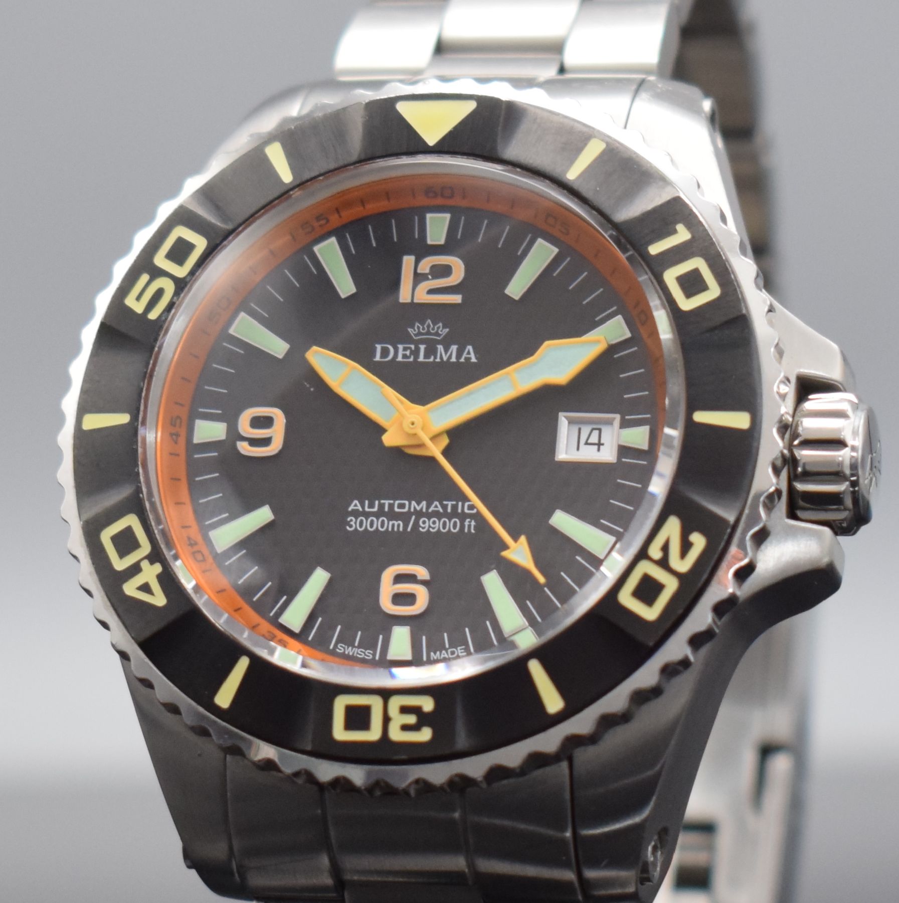 Detail a: DELMA Blue Shark auf 500 Stück limitierte Taucheruhr, Schweiz um 2010, Automatik, ab Hersteller 3000m wasserd., massives verschr. Edelstahlgeh., ...