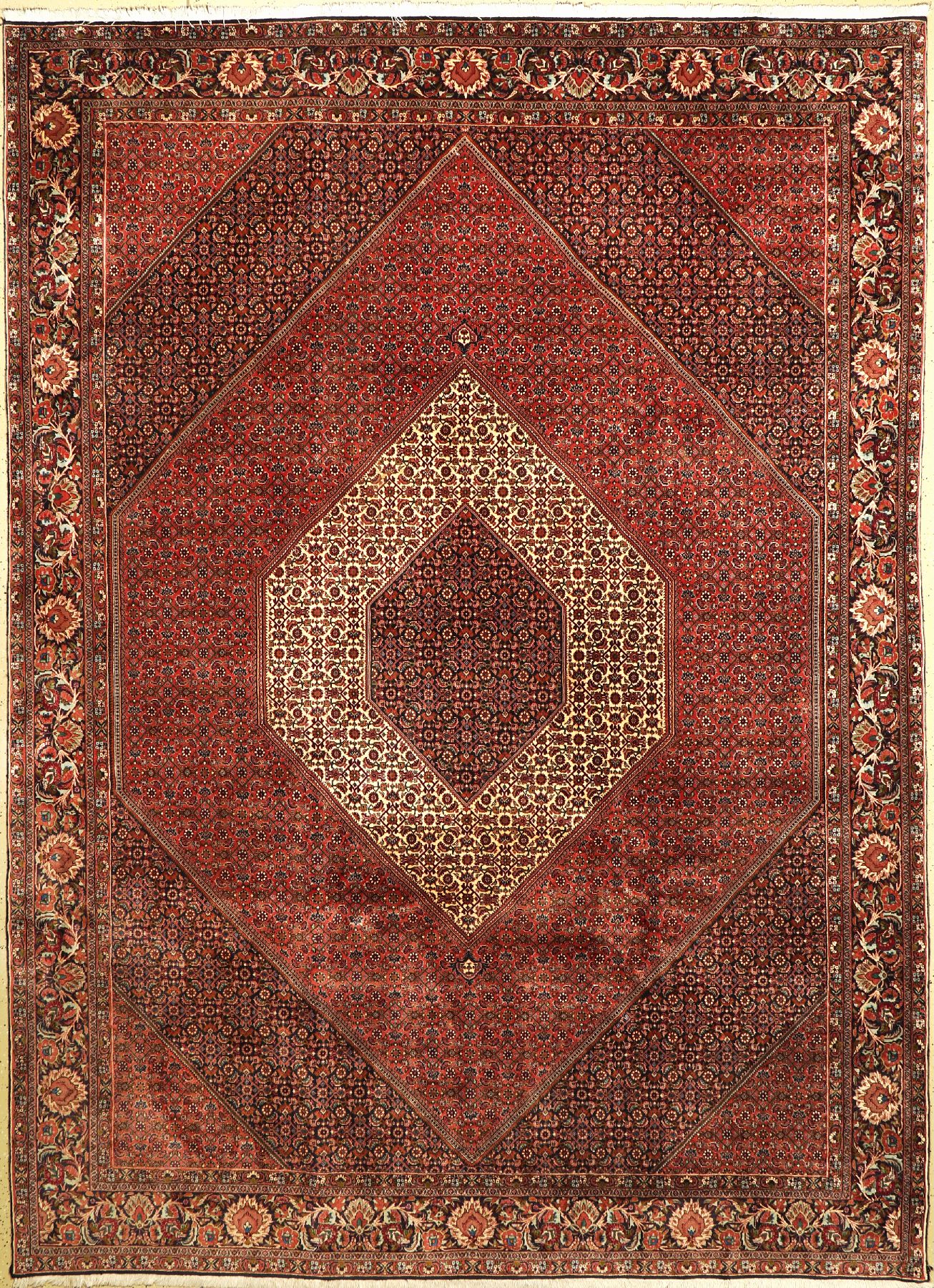 Bidjar Kork fein, Persien, ca. 50 Jahre, Korkwolle, ca. 340 x 250 cm, EHZ: 2-3