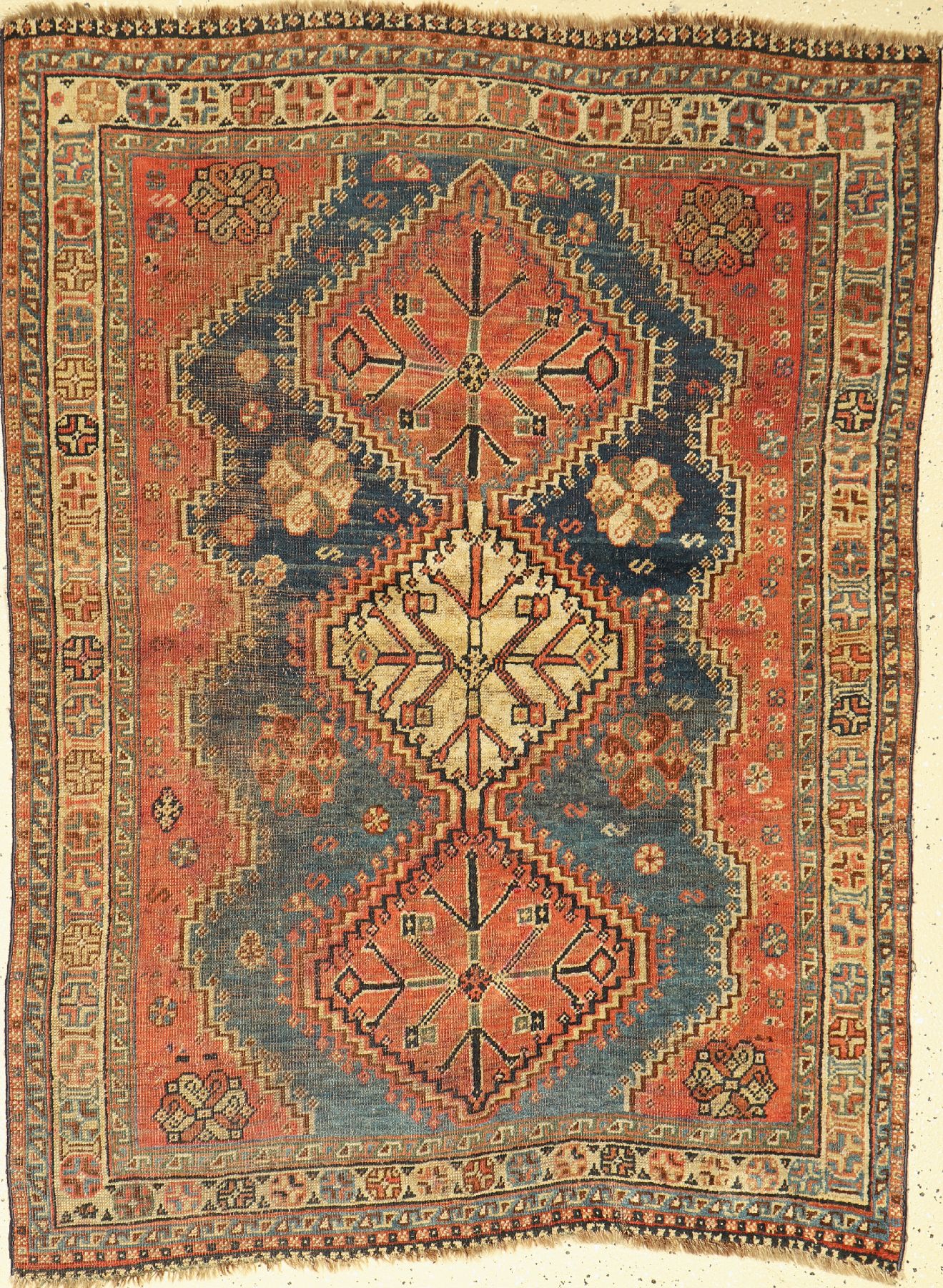 Ghaschgai antik, Persien, um 1900, Wolle auf Wolle, ca. 155 x 117 cm, EHZ: 4-5