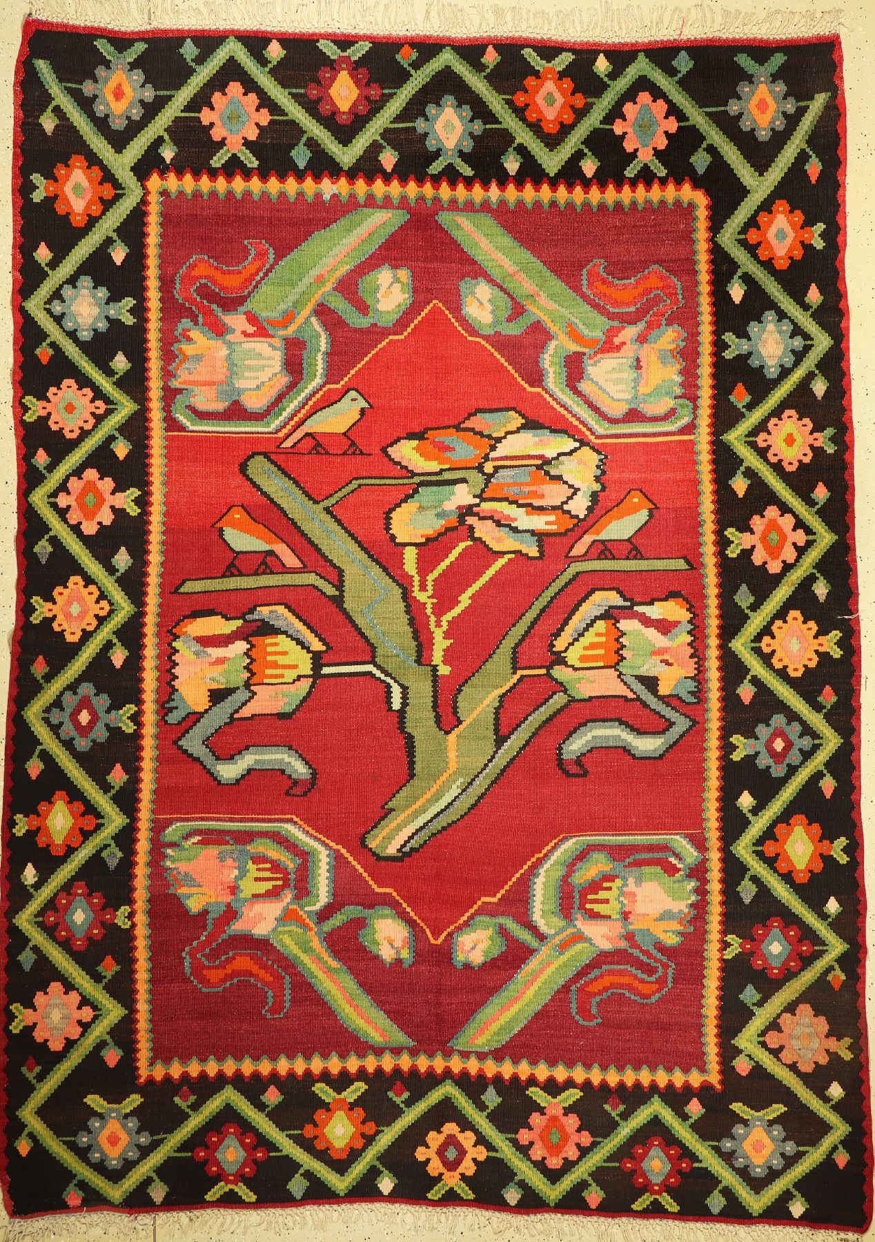 Karabagh Kelim, Kaukasus, um 1930, Wolle auf Wolle, ca. 300 x 222 cm, EHZ: 2