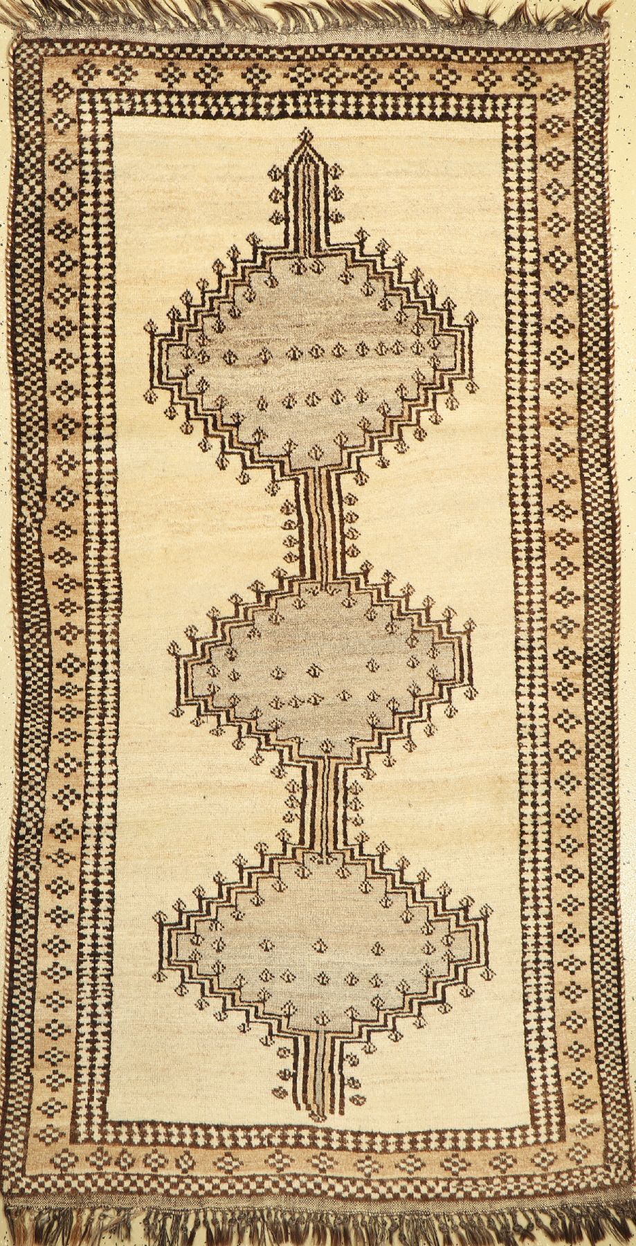 Gabbeh alt, Persien, ca. 60 Jahre, Wolle auf Wolle, ca. 220 x 122 cm, EHZ: 2-3