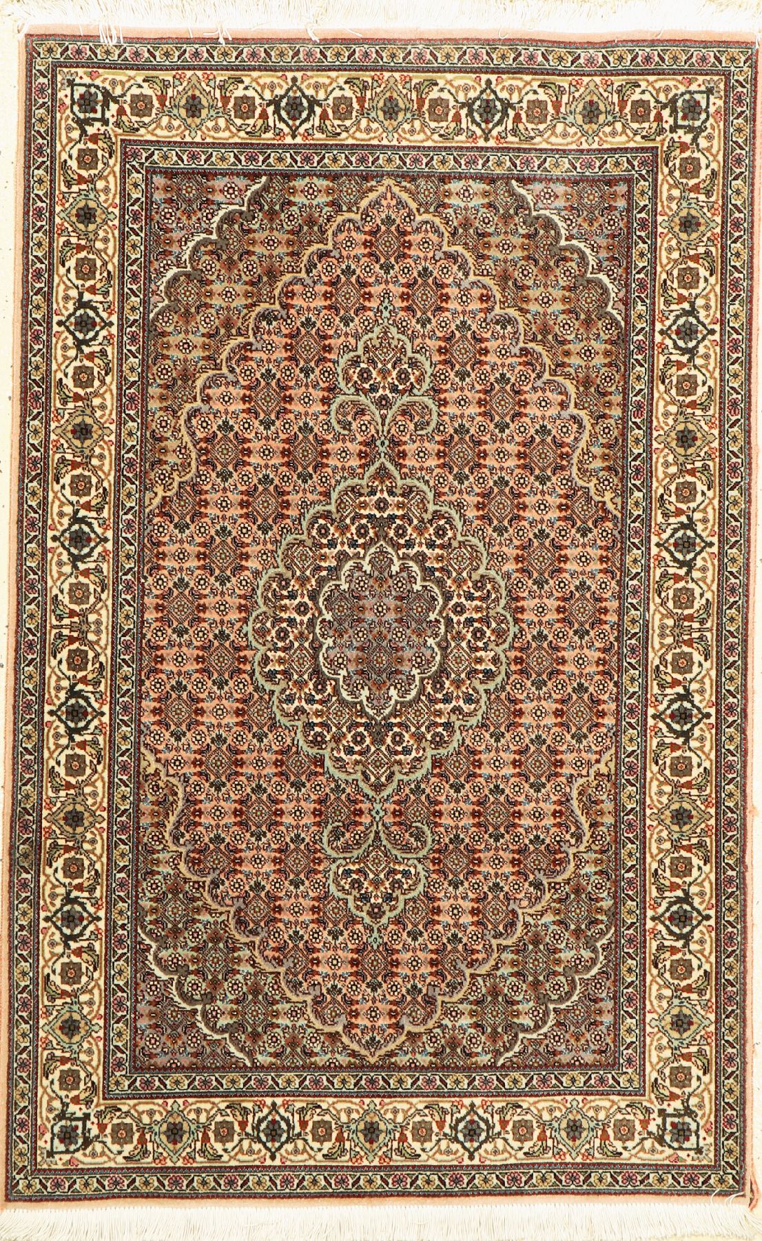 Täbriz fein(50 Raj), Handgeknüpft, Persien,Korkwolle mit Seide, ca. 125 x 80 cm, EHZ: 2