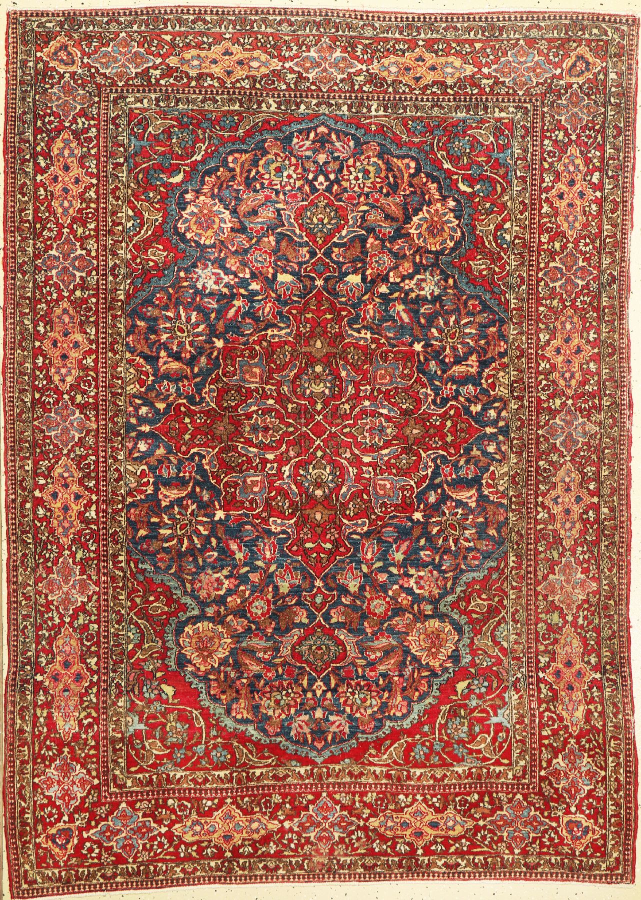 Esfahan Ahmad antik, Persien, um 1900, Wolle auf Baumwolle, ca. 200 x 145 cm, EHZ: 3-4
