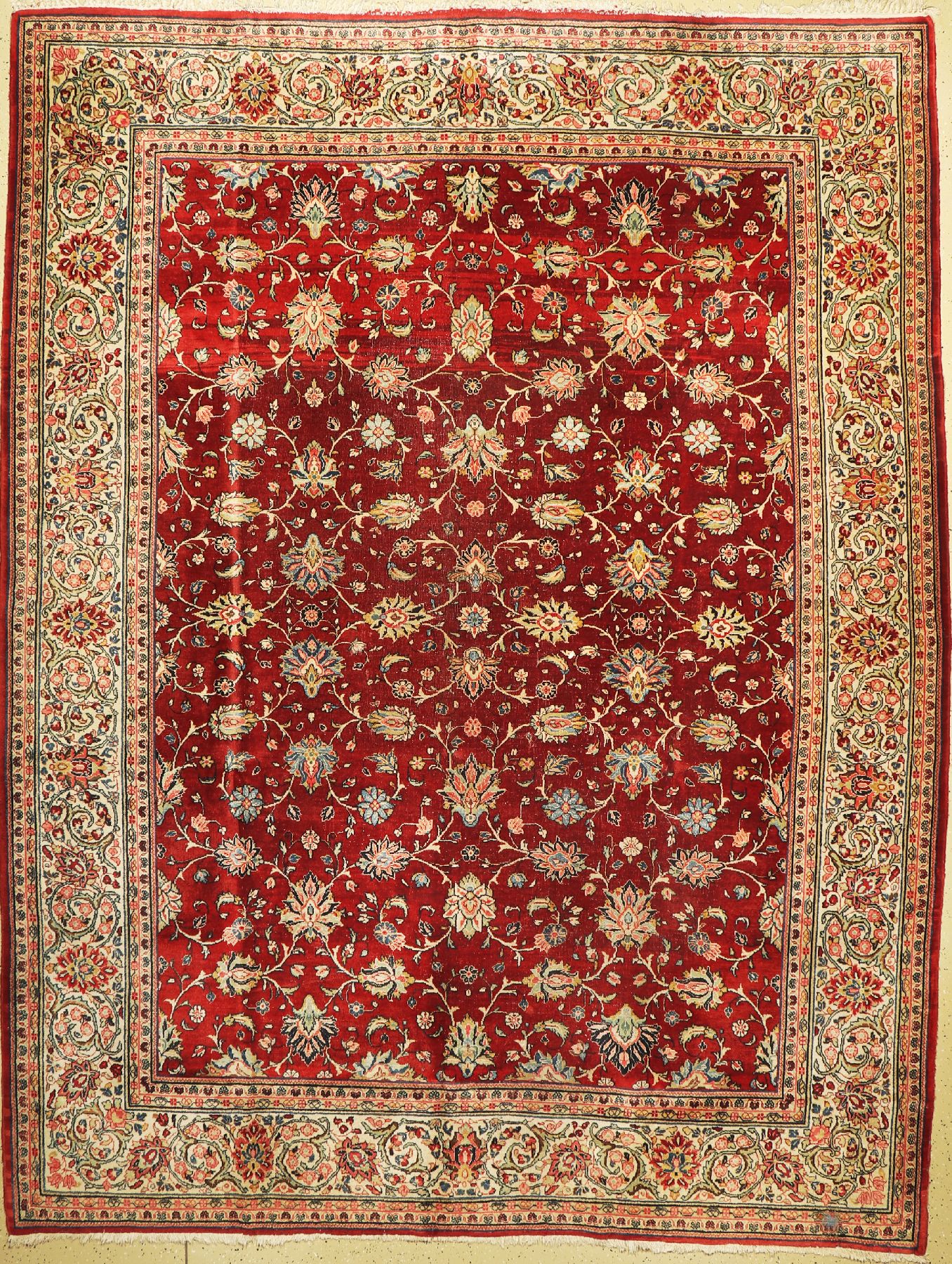 Sarogh Mahal, Persien, um 1960, Wolle auf Baumwolle, ca. 360 x 275 cm, EHZ: 3(Mottenfraß).