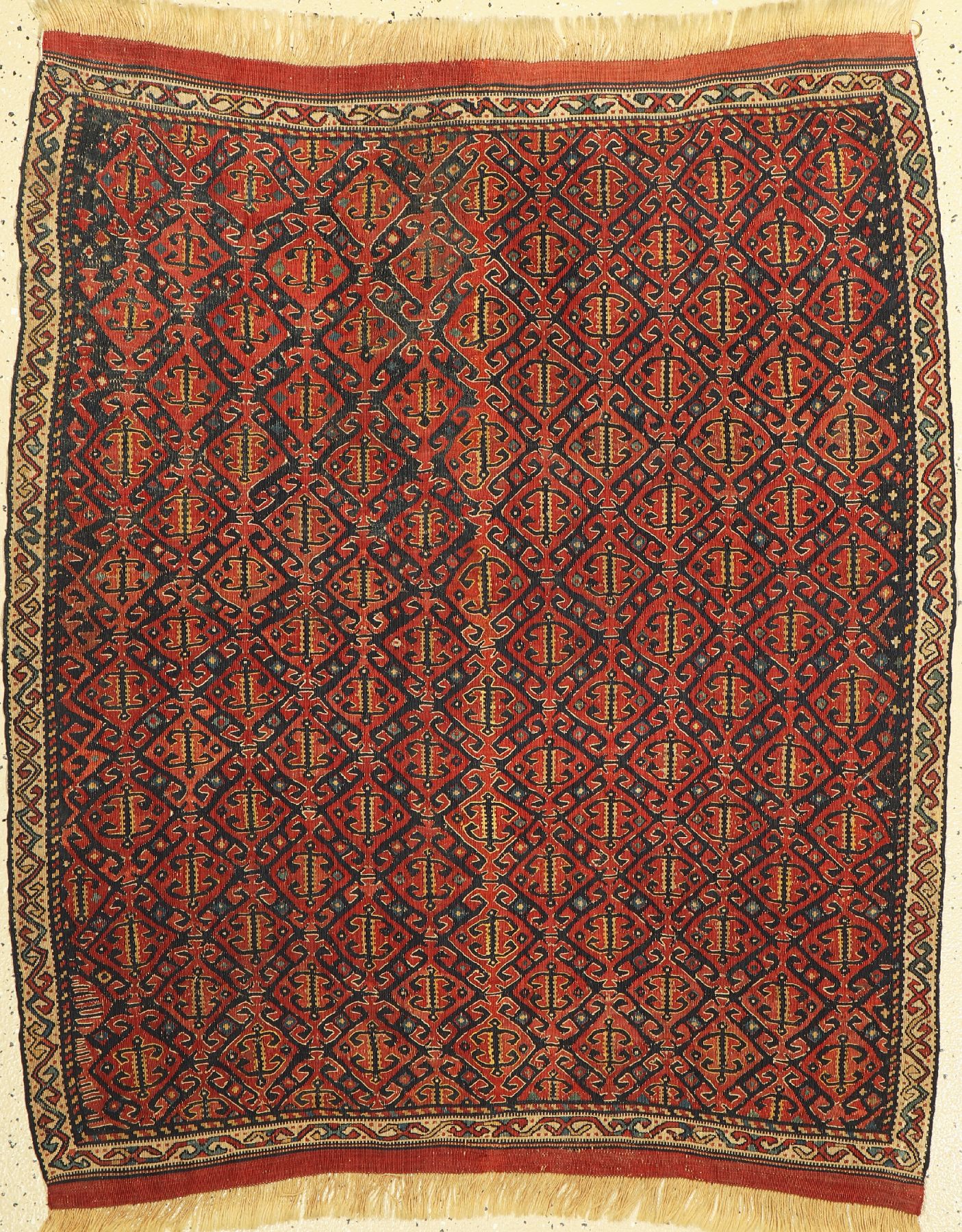 Antiker Kelim, Turkmenistan, um 1900, Wolleauf Wolle, ca. 124 x 105 cm, EHZ: 2