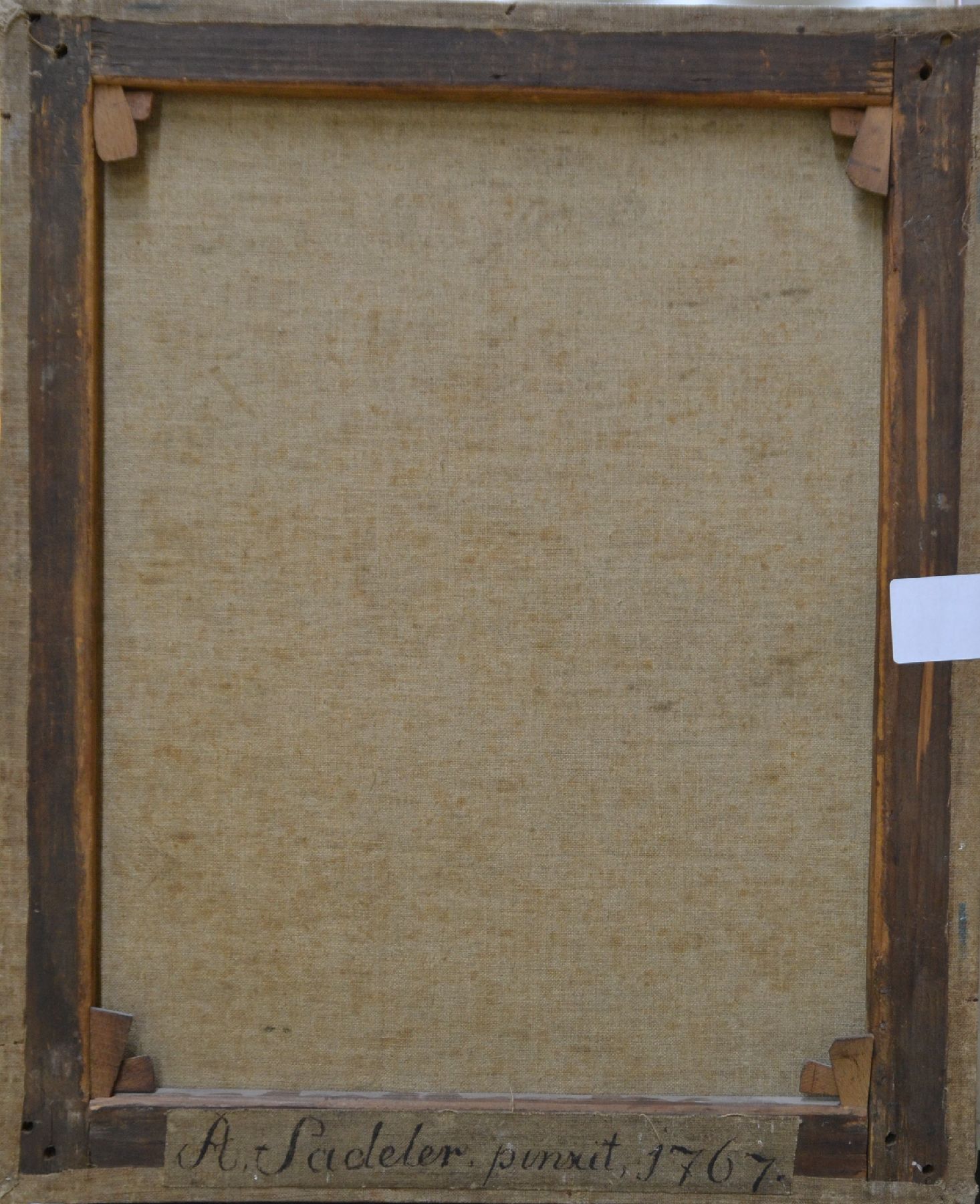 Detail i: A. Sadeler, Porträtist, datiert 1767, Dreiviertelporträt eines jungen Herrschers mit Gold besticktem Rock und Hermelin besetztem rotem Umhang, vor ...