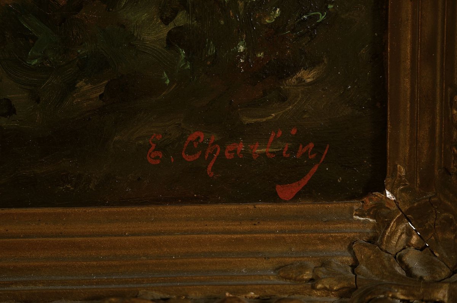 Detail b: E. Charlin, Maler der 2. Hälfte des 19. Jh., 2 Pendants, Stillleben mit erlegtem Hasen bzw. Ente und kleineren Vögeln, Öl/Lwd, beide rechts unten ...